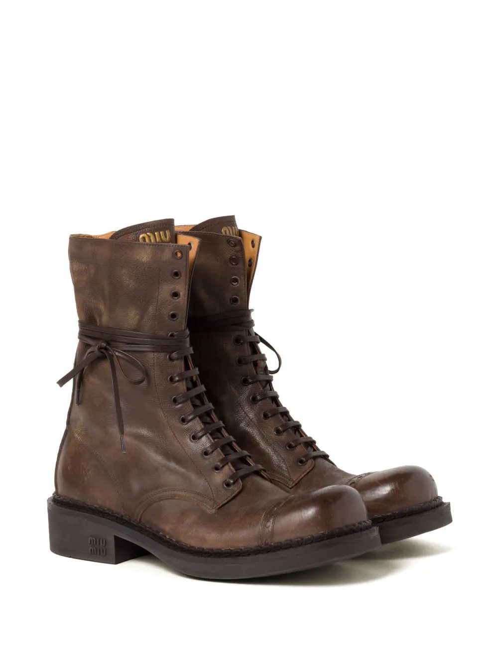 Miu Miu Leather Lace up combat boots (35mm) Size US 9 / IT 39 - 2 Thumbnail