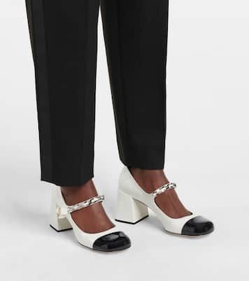 Miu Miu Mary Jane leather pumps in white pearls Size US 7 / IT 37 - 3 Thumbnail