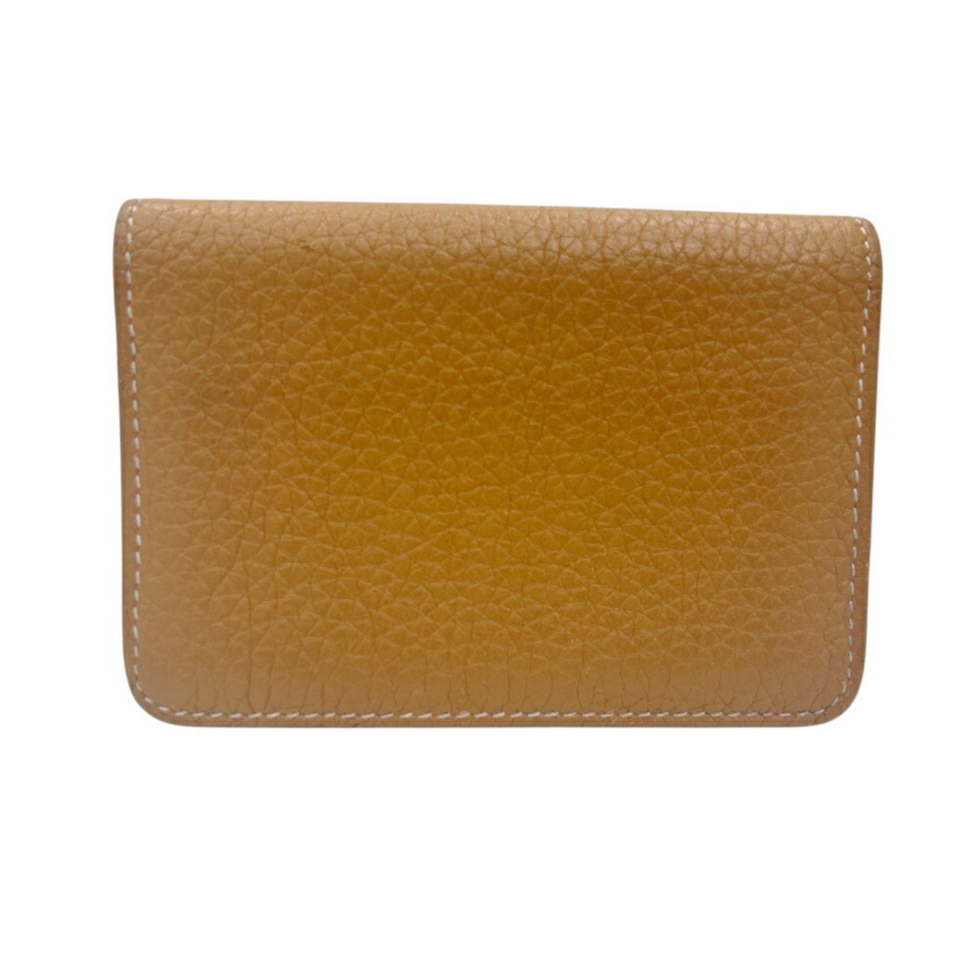 Hermes HERMES Dogon Card Case, Taurillon Clemence Leather, C Stamp, 2018, Gold and Brown, for Men Women Size ONE SIZE - 2 Thumbnail