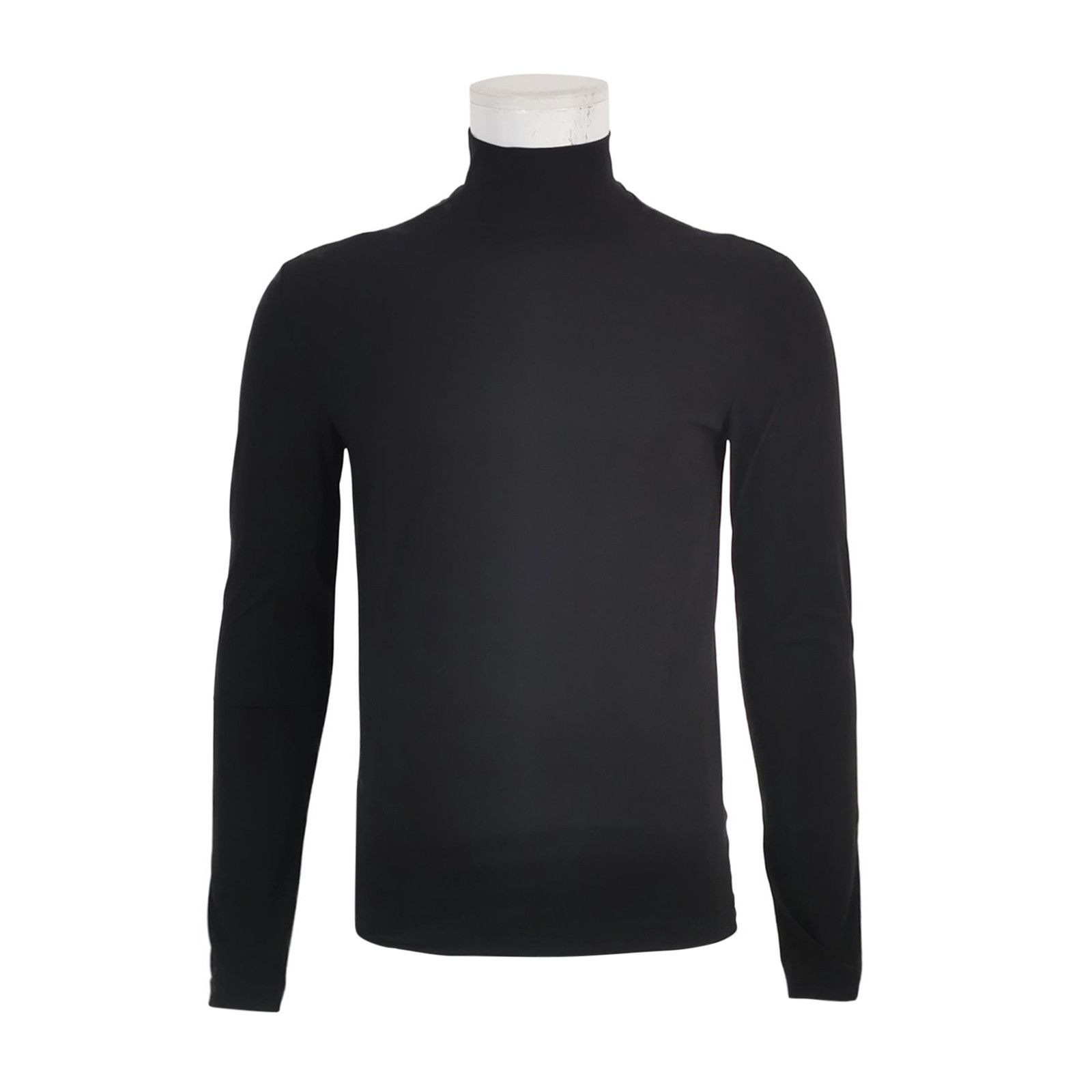 Prada Prada M Solid Black Turtleneck Top Size US M / EU 48-50 / 2 - 2 Thumbnail