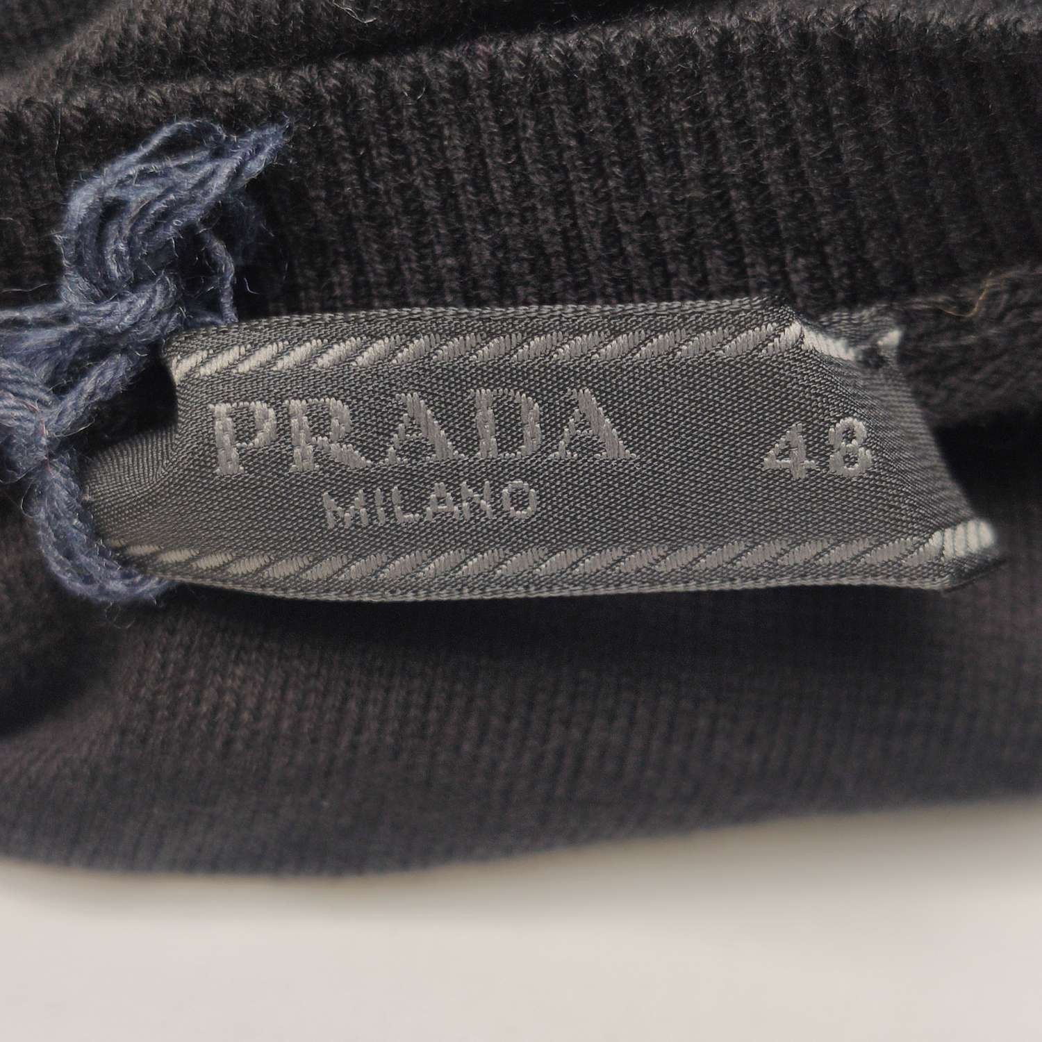 Prada Prada Black Cotton Long-Sleeve Round-Neck Top Size US M / EU 48-50 / 2 - 7 Thumbnail