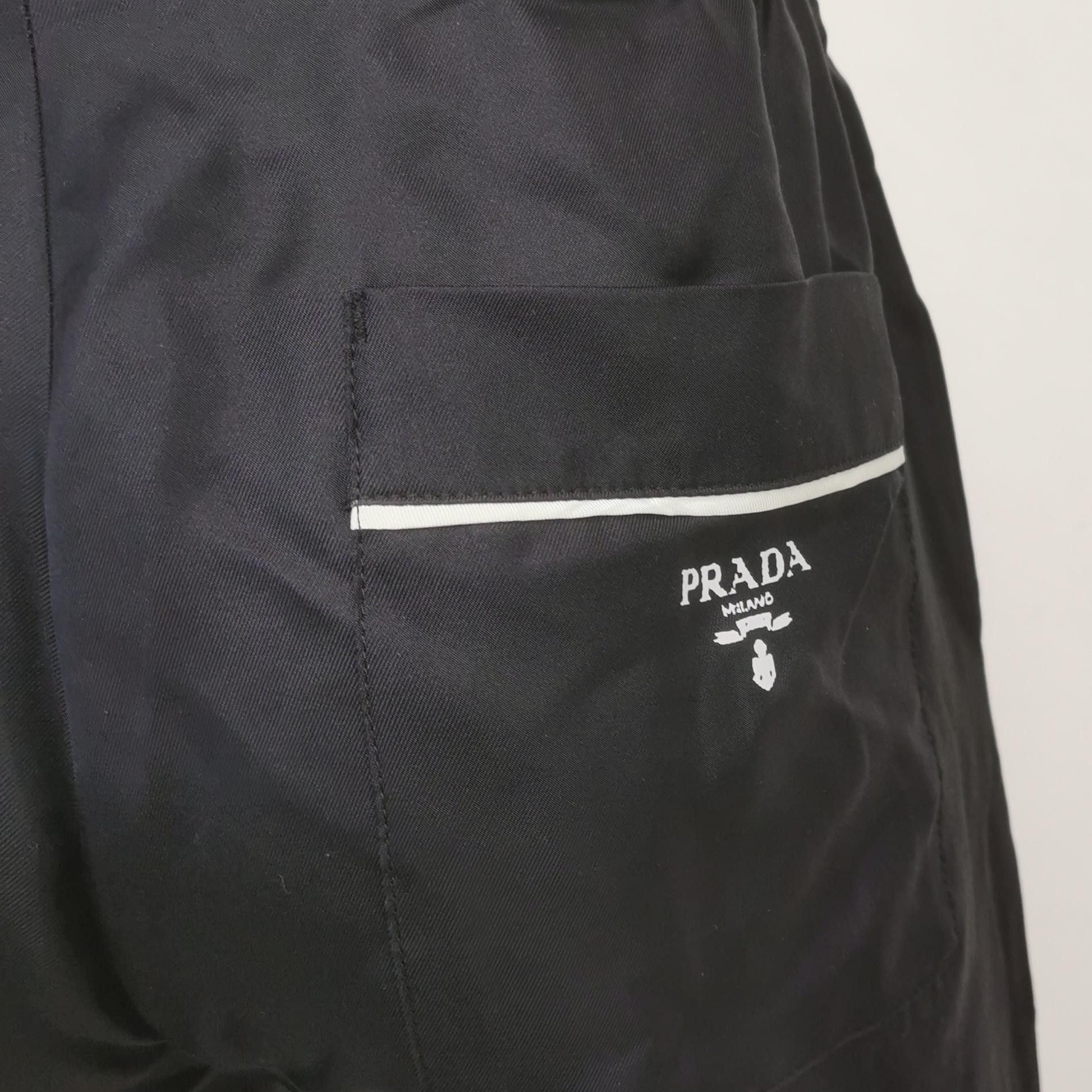 Prada Prada Silk Color-Block Logo Trousers XS Size US 31 - 6 Thumbnail