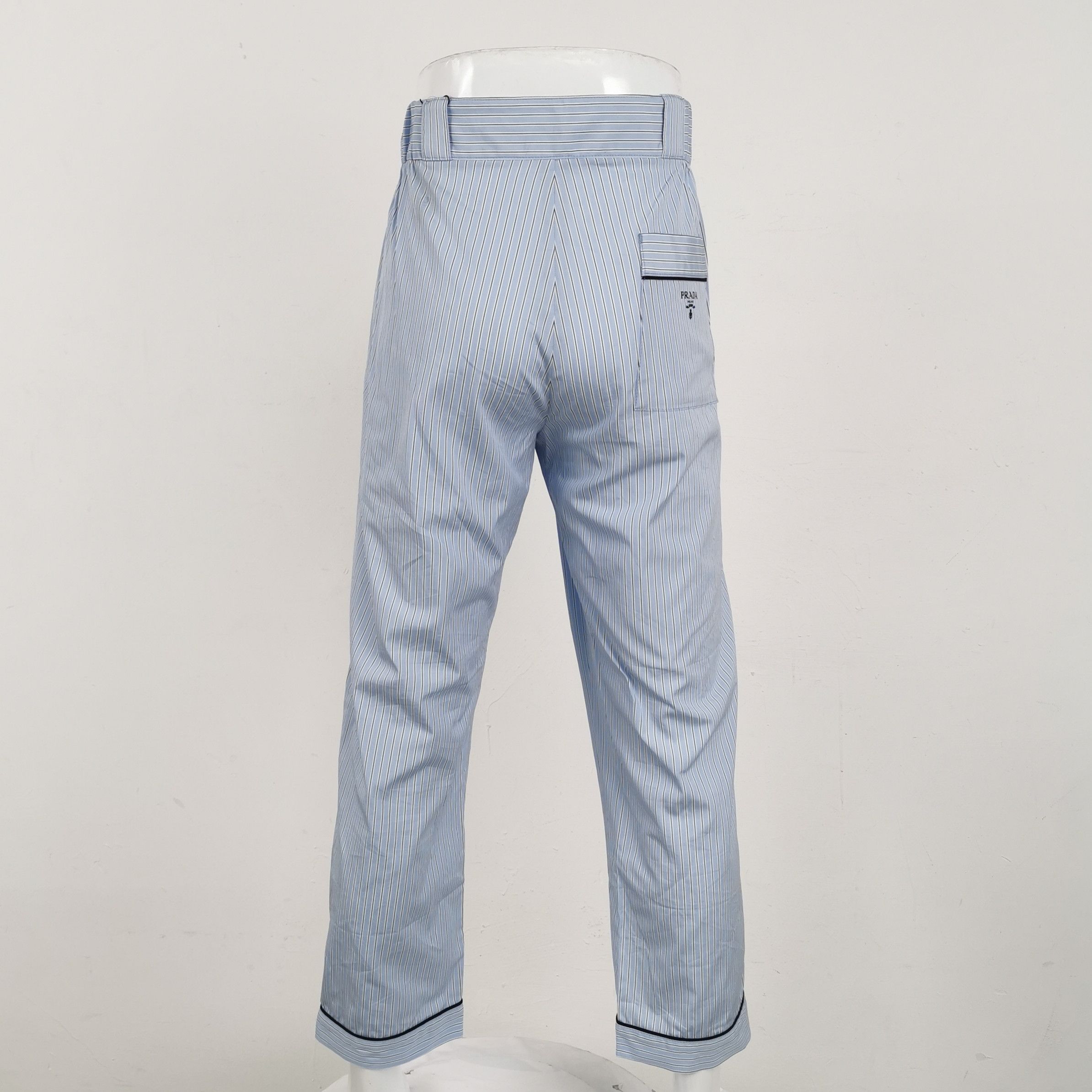 Prada Prada Cotton Striped Straight-Leg Trousers L Size US 34 / EU 50 - 3 Thumbnail
