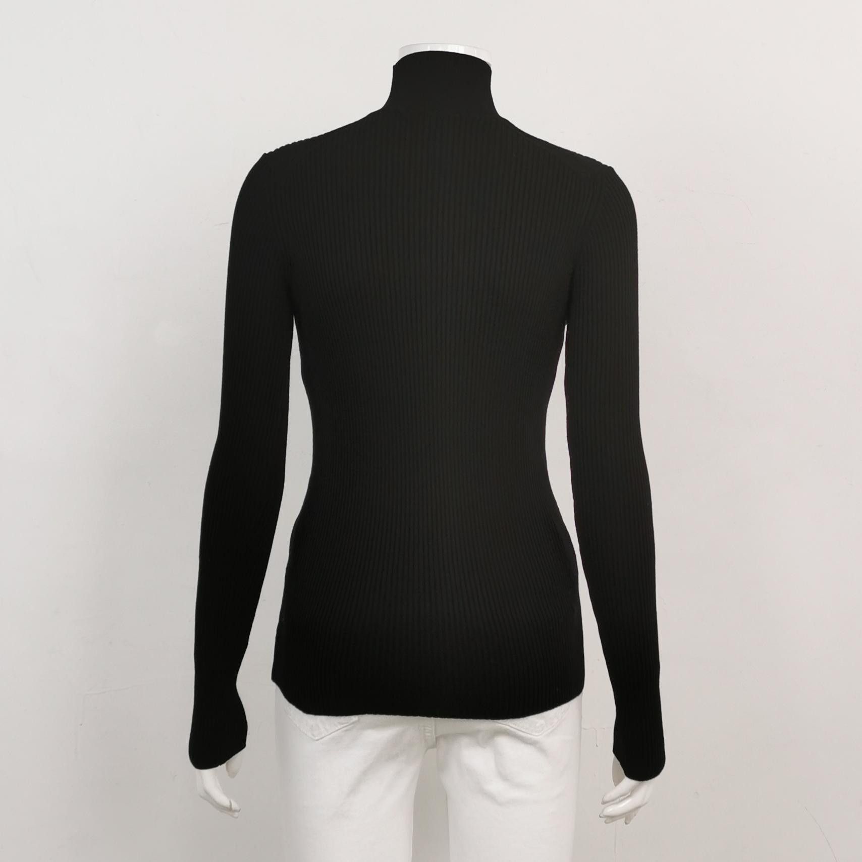 Prada Black Ribbed Turtleneck Slim Fit Sweater Size XS / US 0-2 / IT 36-38 - 3 Thumbnail