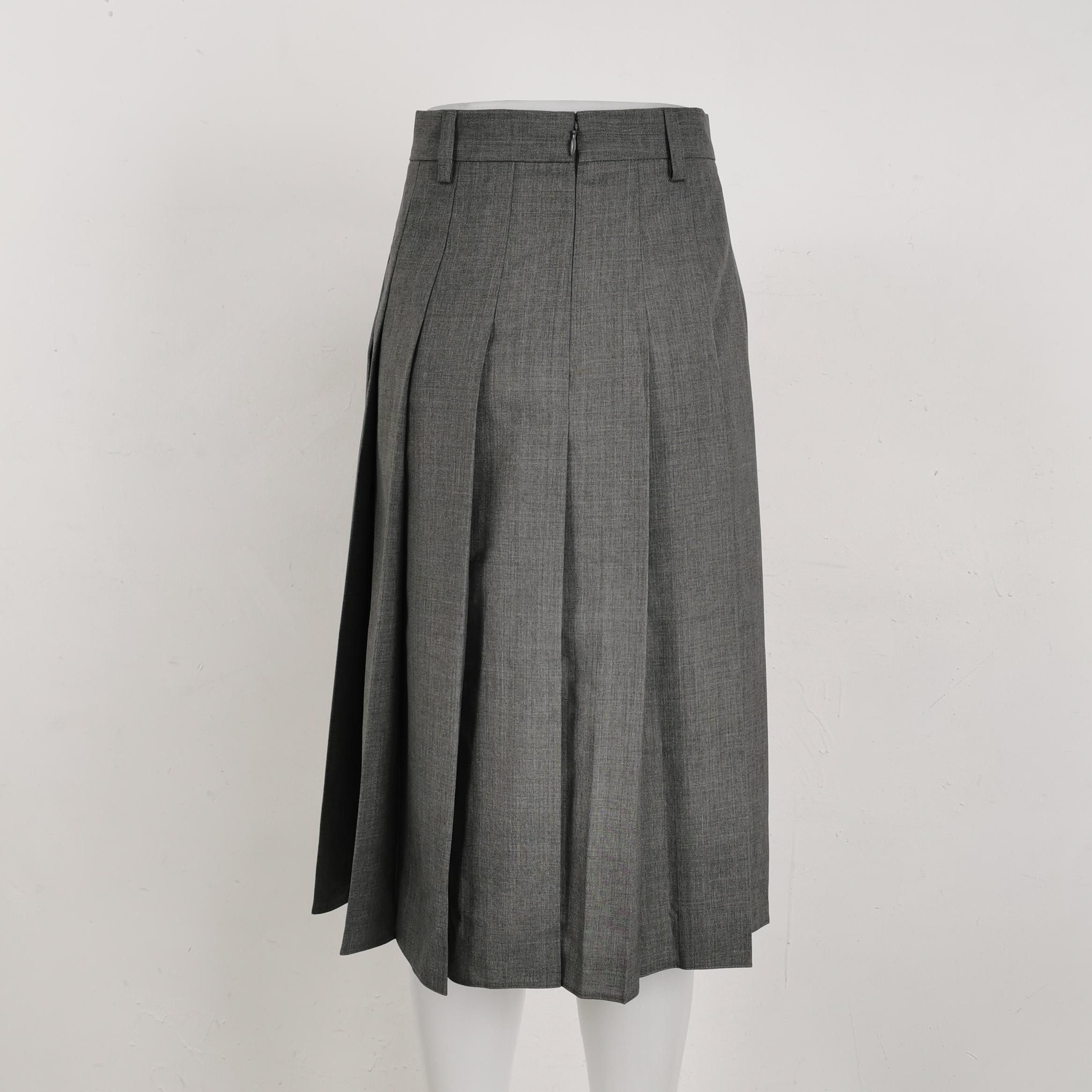 Prada Prada Wool Pleated Midi Skirt Size M Size 42" / US 20 - 4 Thumbnail
