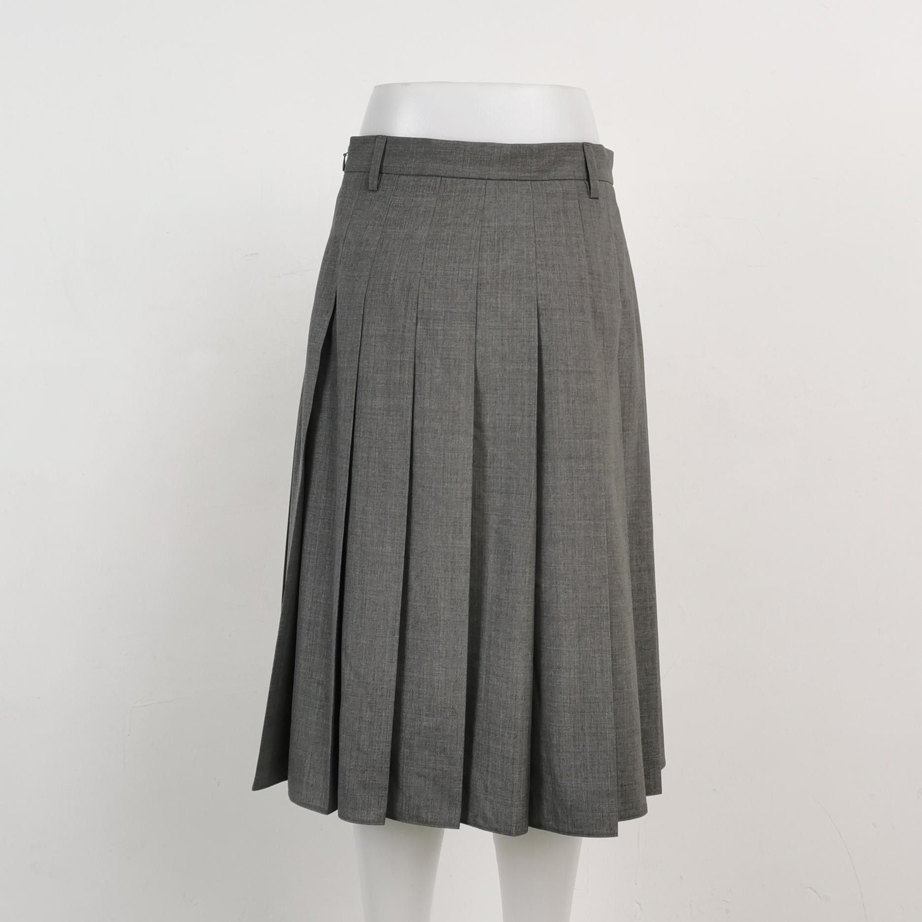 Prada Prada Wool Pleated Midi Skirt XS Size 26" / US 2 / IT 38 - 3 Thumbnail