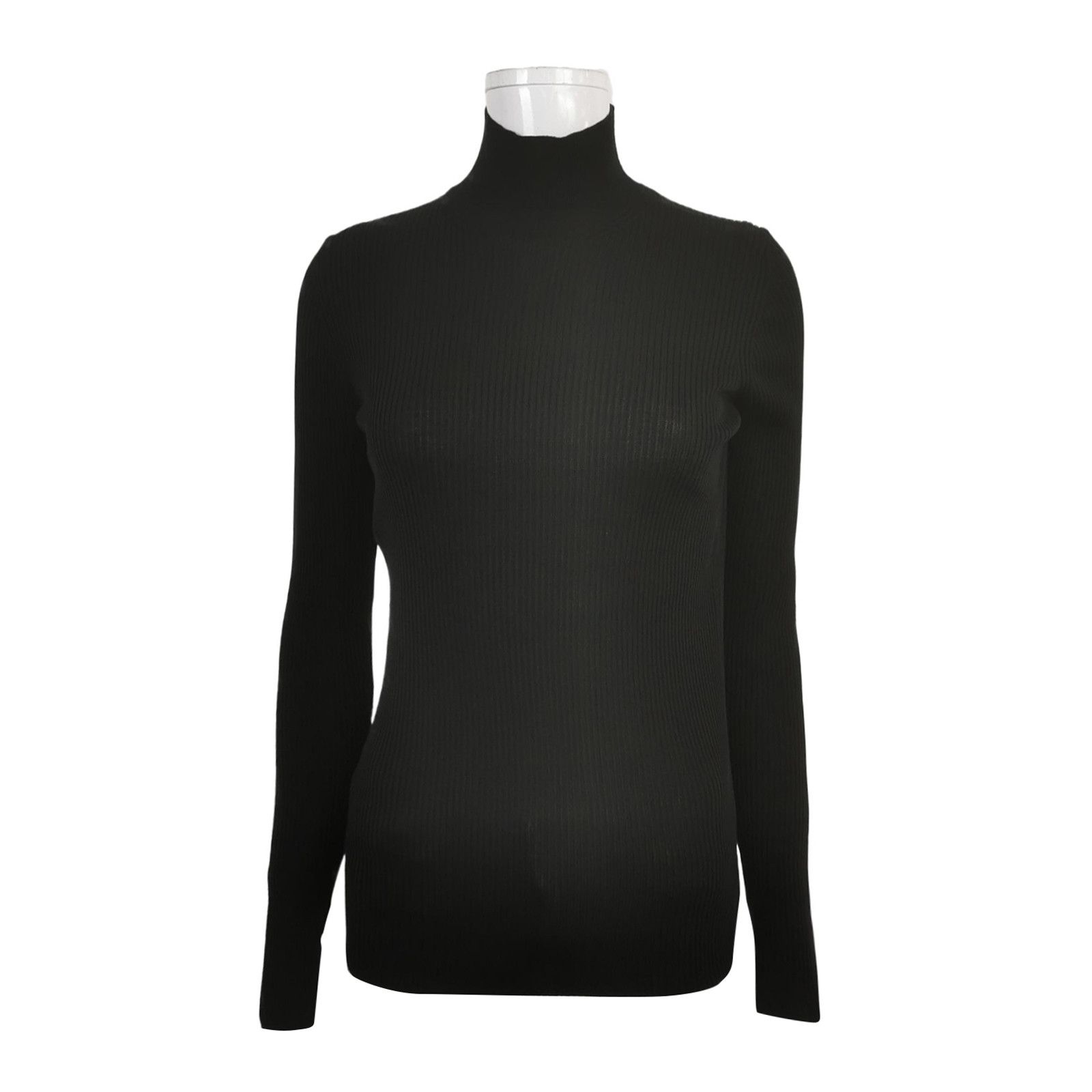 Prada Prada XS Black Cotton Turtleneck Sweater Size XS / US 0-2 / IT 36-38 - 2 Thumbnail