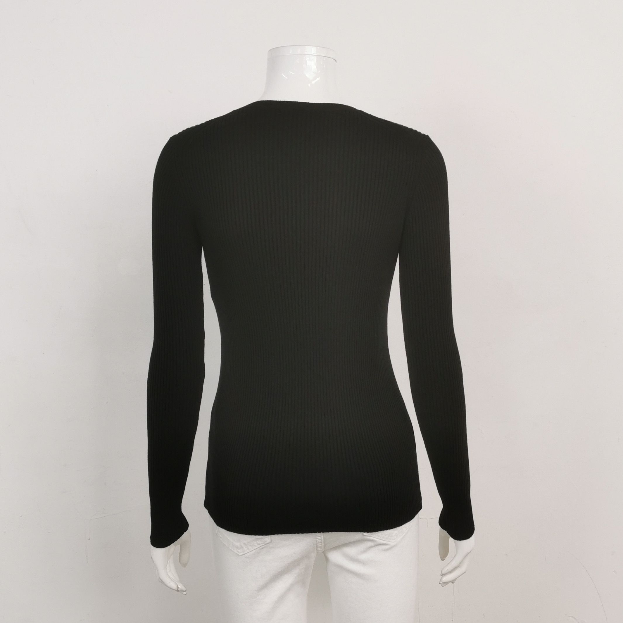 Prada Prada XXS Cotton Crew Neck Ribbed Sweater Size XXS / US 00 / IT 34 - 4 Thumbnail
