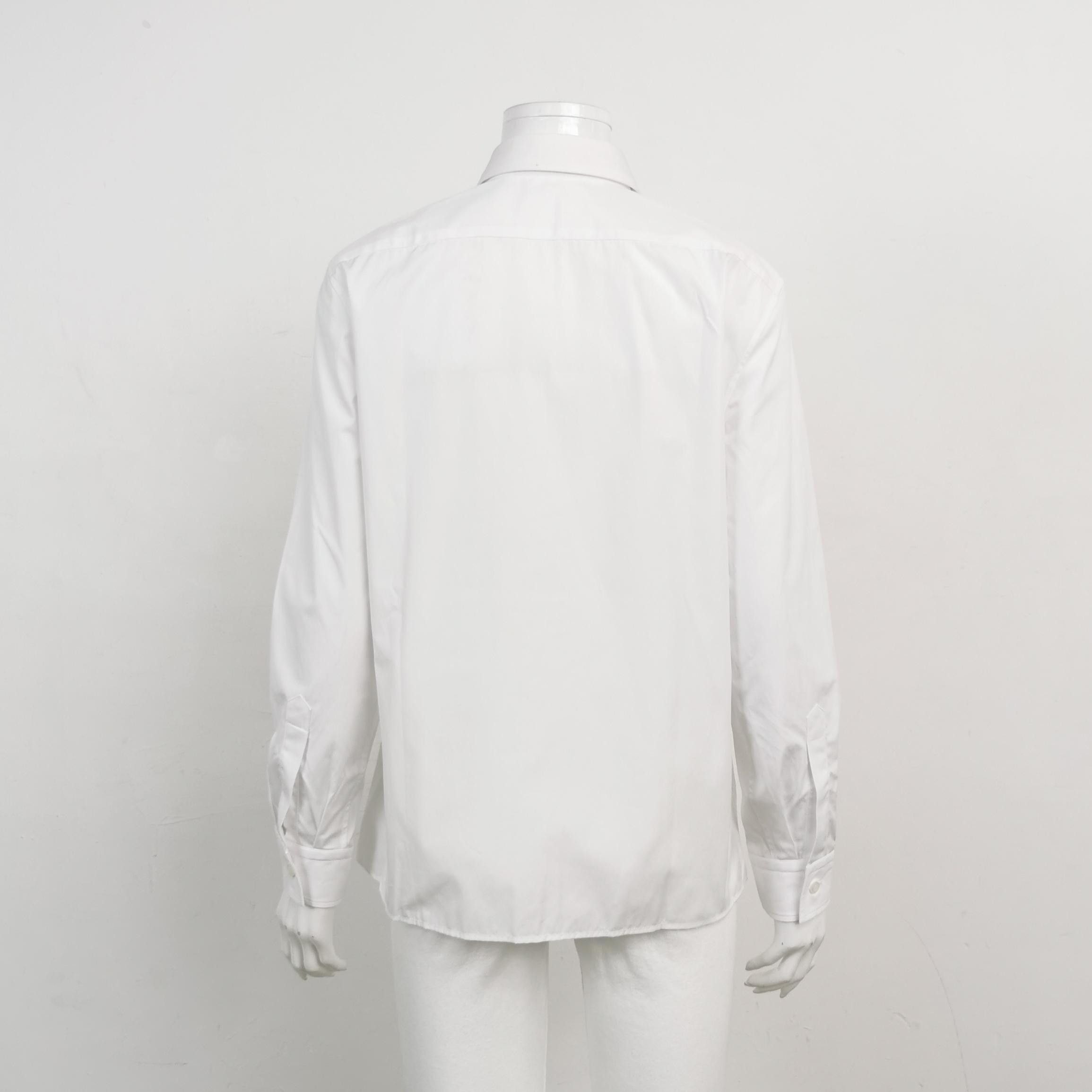Prada Prada White Cotton Long-Sleeve Shirt XXS Size XXS / US 00 / IT 34 - 3 Thumbnail