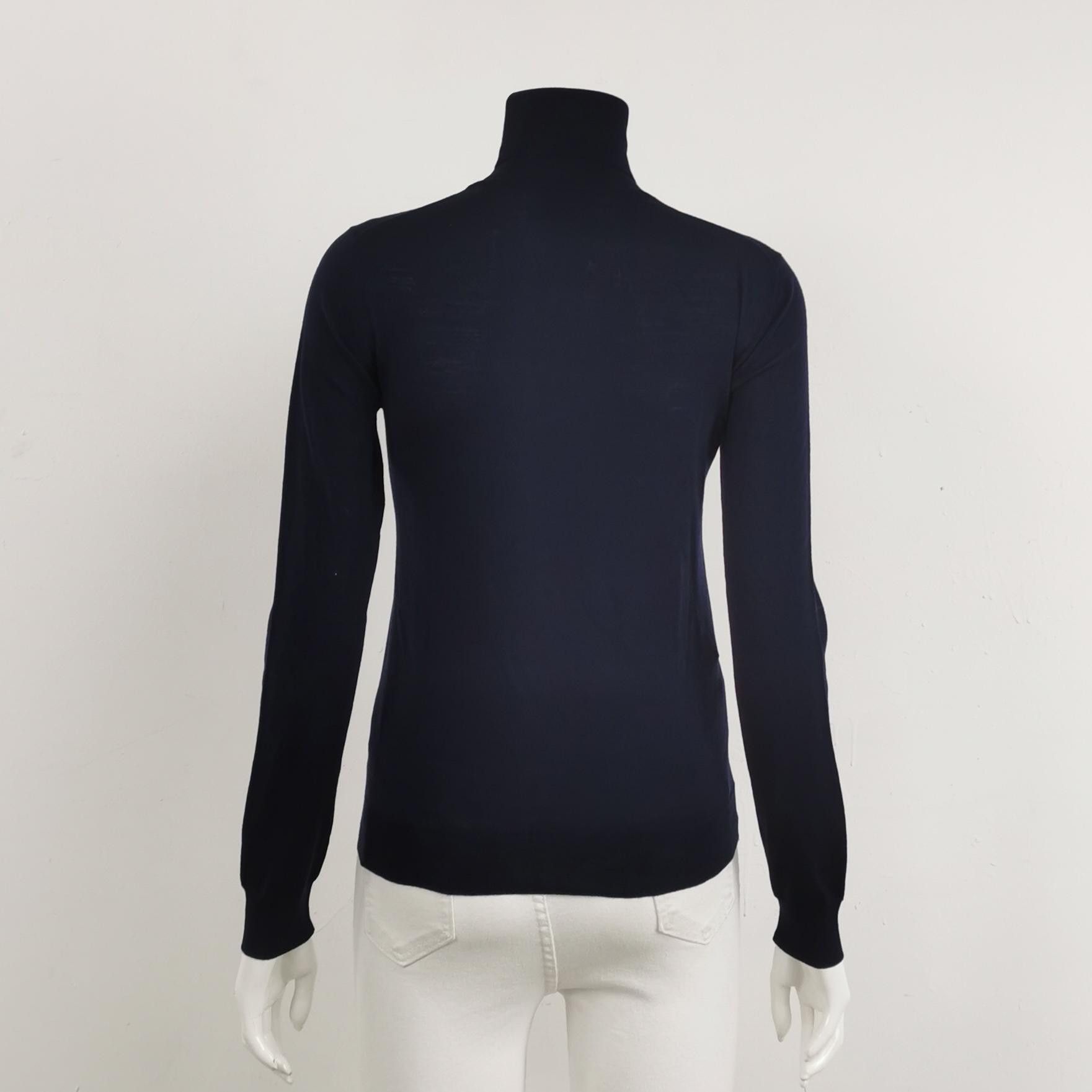 Prada Dark Blue Turtleneck Long-Sleeve Sweater Size M / US 6-8 / IT 42-44 - 3 Thumbnail