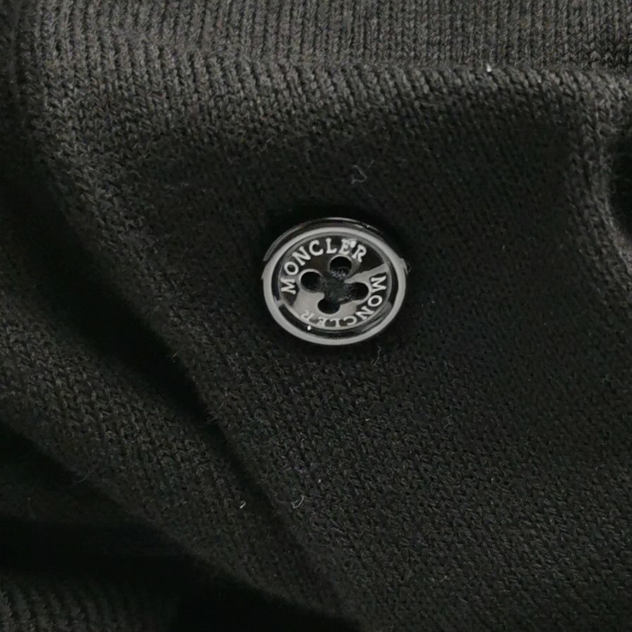 Moncler Moncler L Cotton Solid Collar Long-Sleeve Knit Size US L / EU 52-54 / 3 - 6 Thumbnail