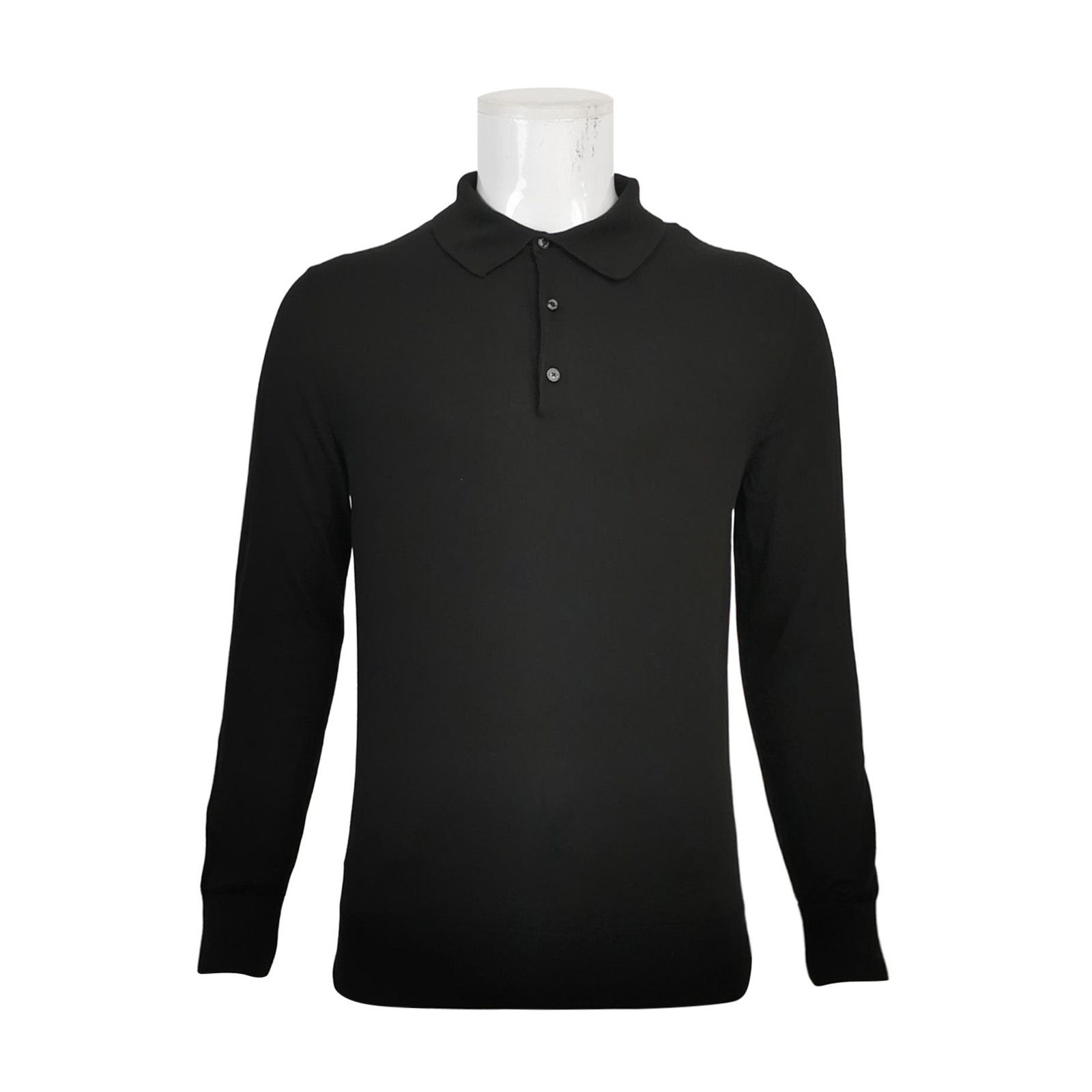 Moncler Moncler L Cotton Solid Collar Long-Sleeve Knit Size US L / EU 52-54 / 3 - 2 Thumbnail