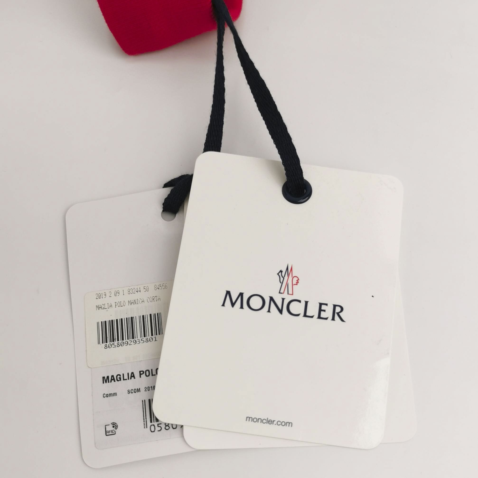 Moncler Moncler Red Logo Polo Shirt XL Size US XL / EU 56 / 4 - 12 Thumbnail