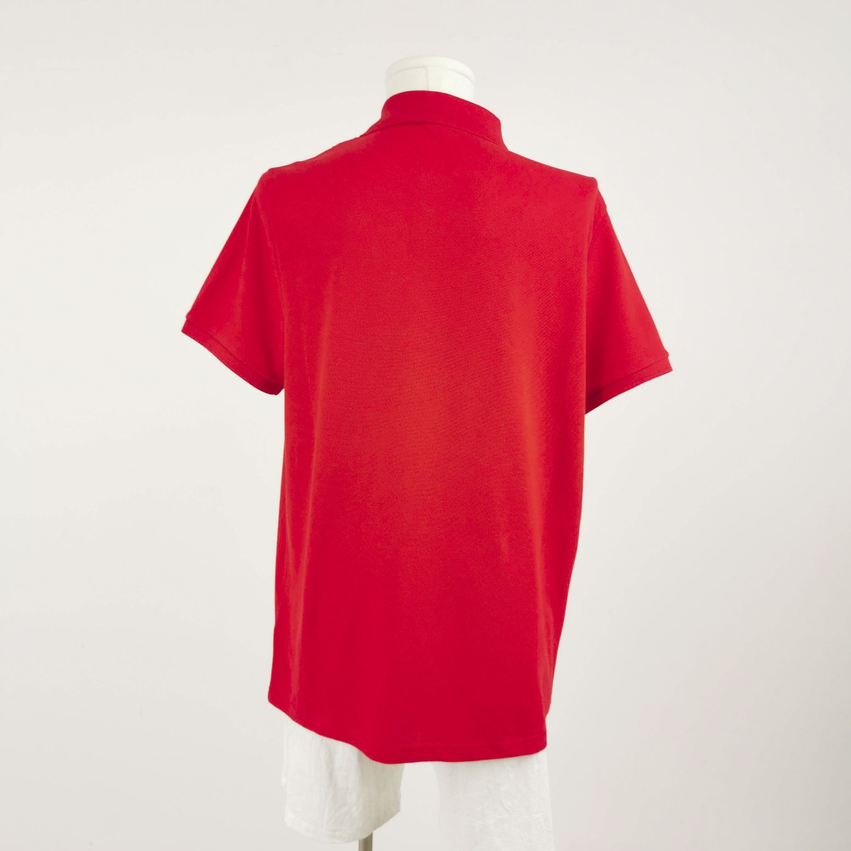 Moncler Moncler Red Logo Polo Shirt XL Size US XL / EU 56 / 4 - 6 Thumbnail