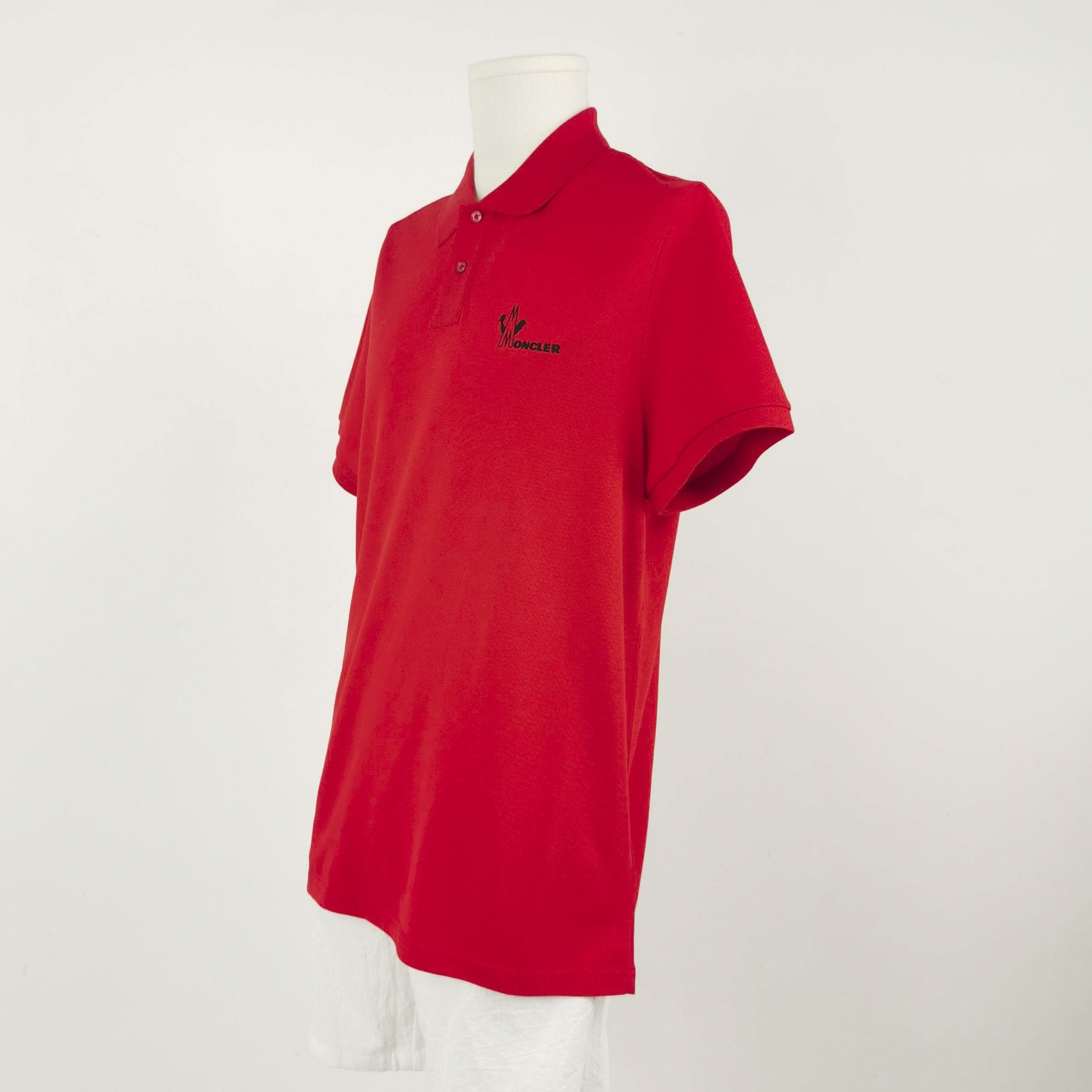 Moncler Moncler Red Logo Polo Shirt XL Size US XL / EU 56 / 4 - 3 Thumbnail