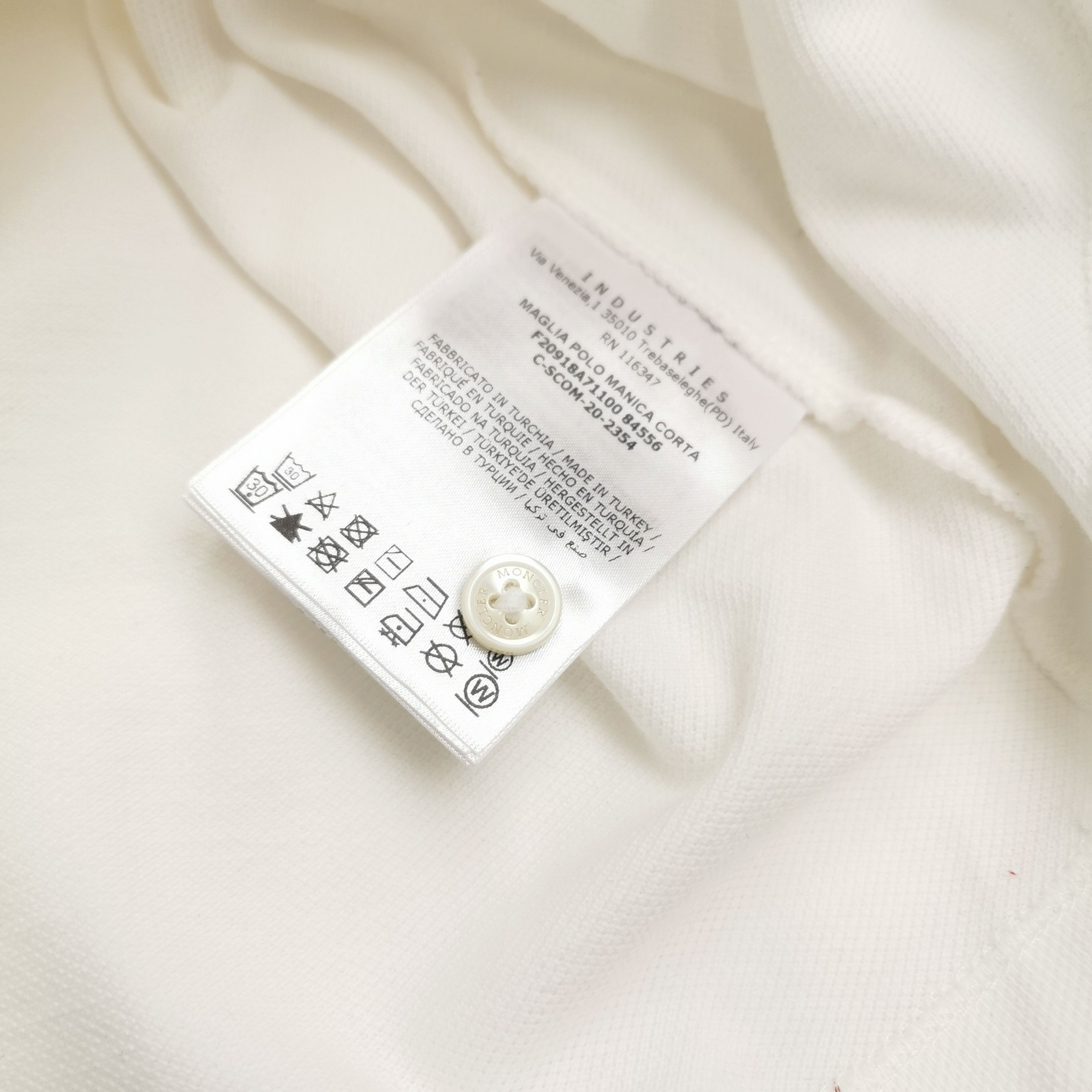Moncler Moncler L Size White Cotton Polo Shirt Size US L / EU 52-54 / 3 - 10 Thumbnail