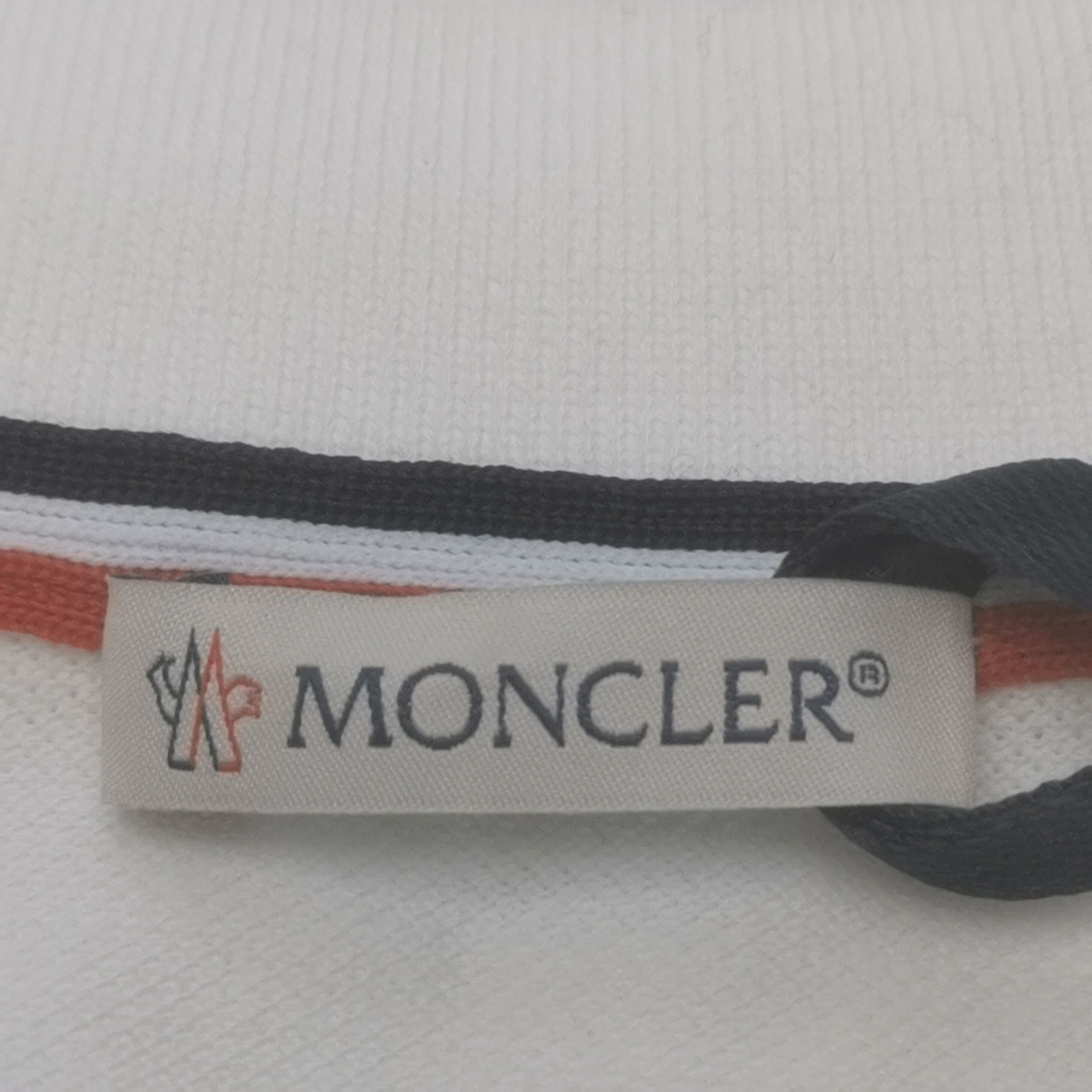 Moncler Moncler L Size White Cotton Polo Shirt Size US L / EU 52-54 / 3 - 11 Thumbnail