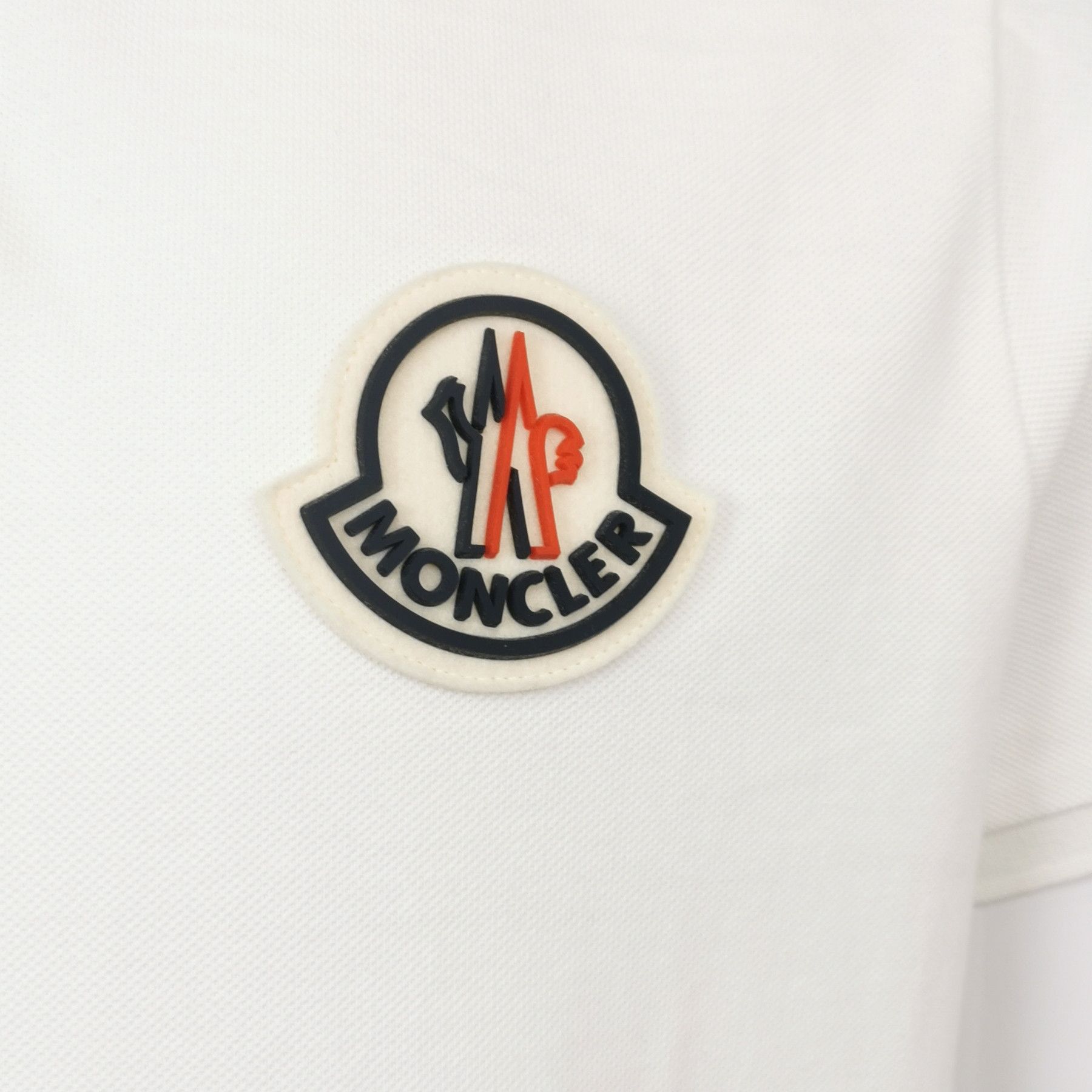 Moncler Moncler L Size White Cotton Polo Shirt Size US L / EU 52-54 / 3 - 5 Thumbnail