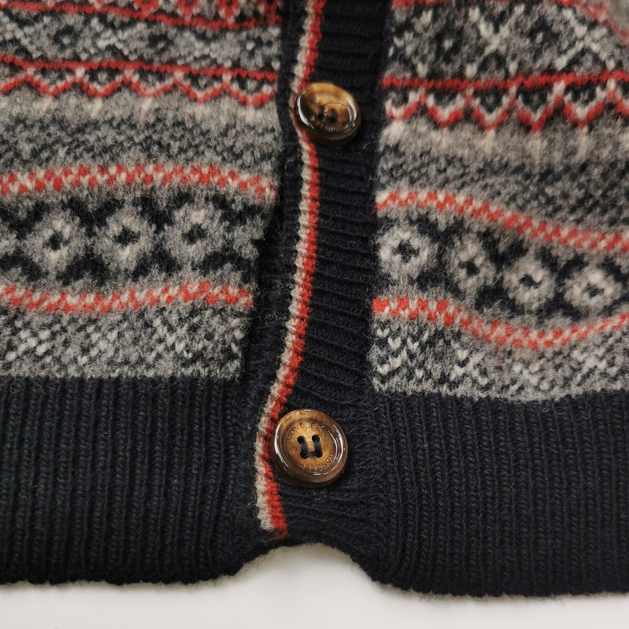 Moncler Moncler Wool Color-Blocked V-Neck Buttoned Vest L Size US L / EU 52-54 / 3 - 5 Thumbnail