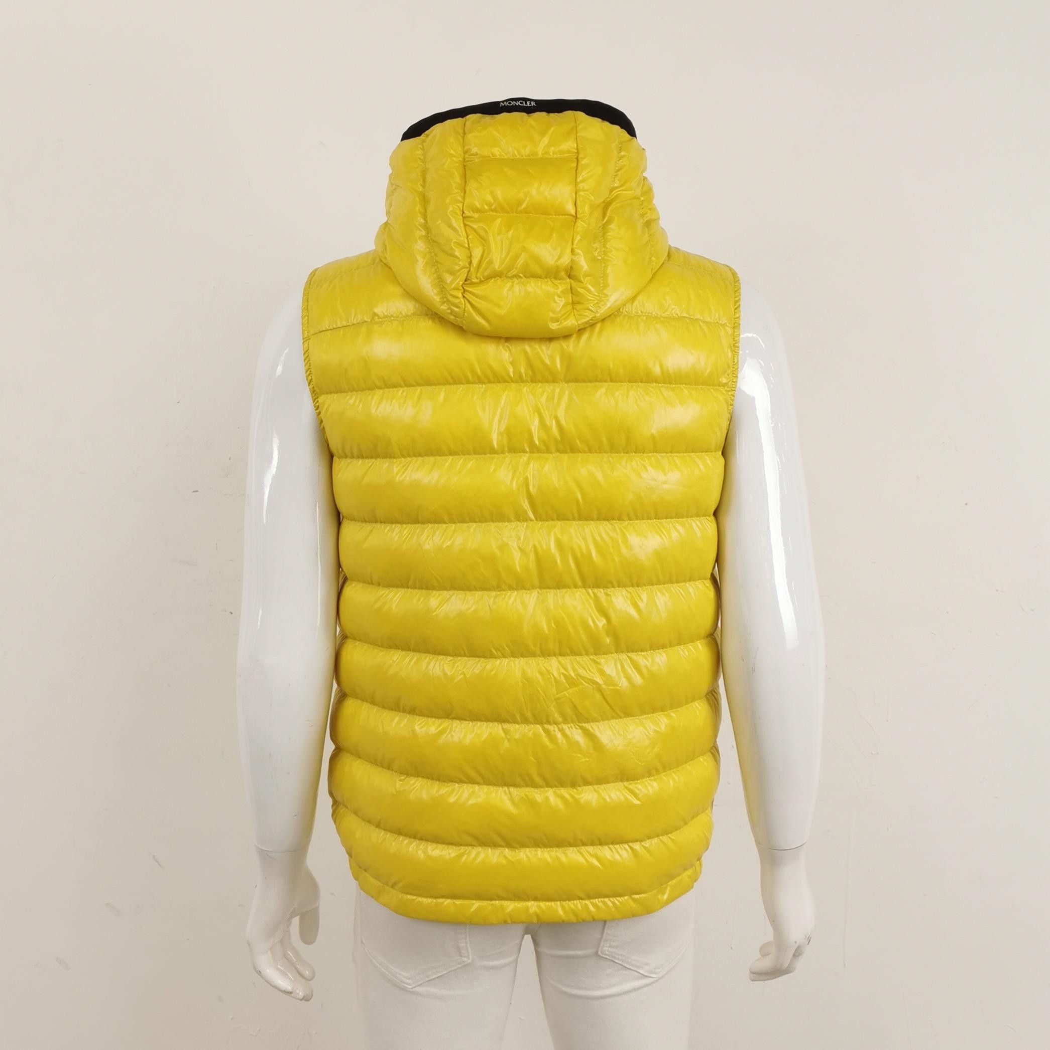 Moncler Moncler Yellow Hooded Zip Down Vest L Size US L / EU 52-54 / 3 - 3 Thumbnail