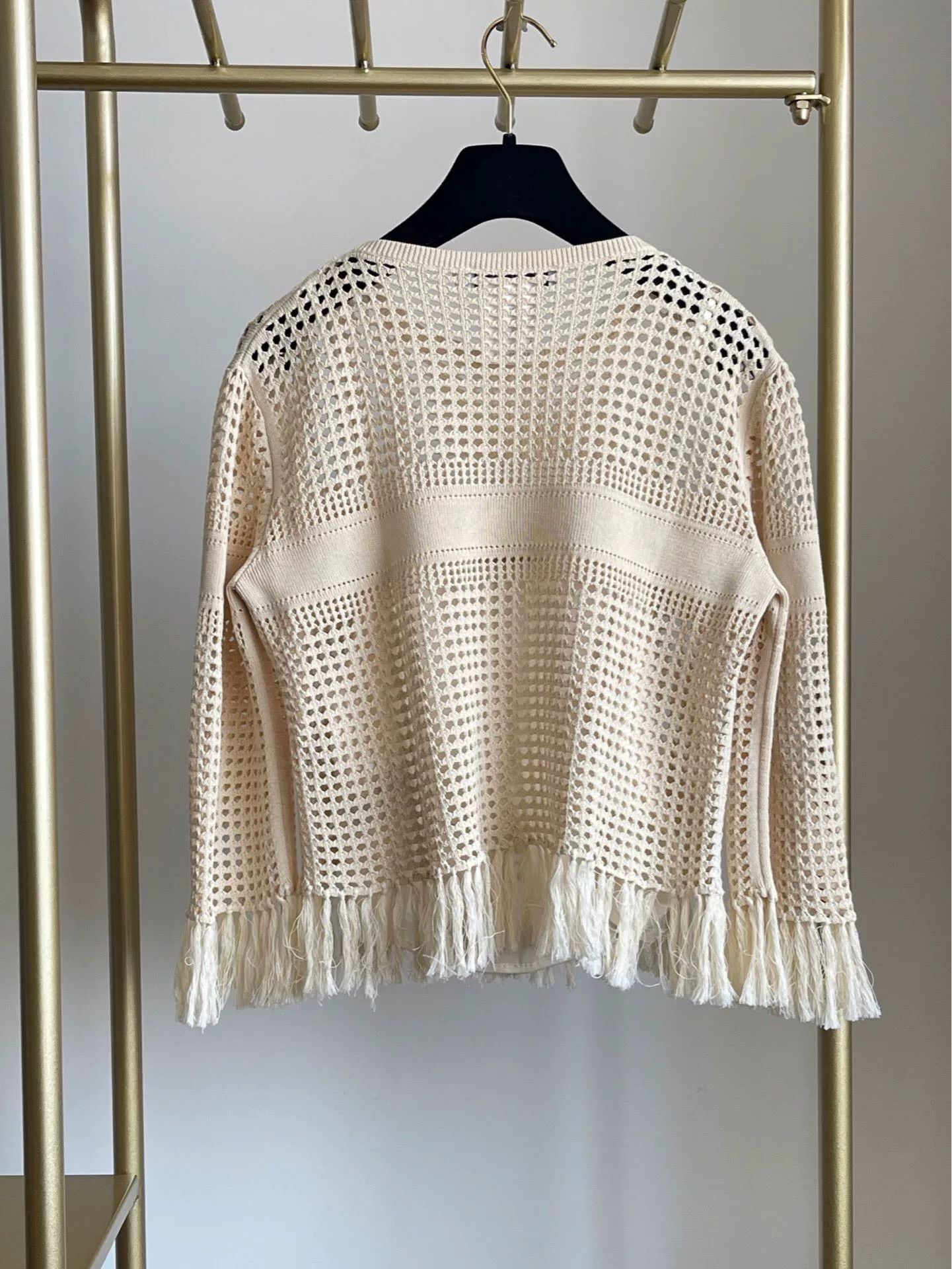 Dior elegant beige crochet fringe top by dior Size US S / EU 44-46 / 1 - 2 Thumbnail
