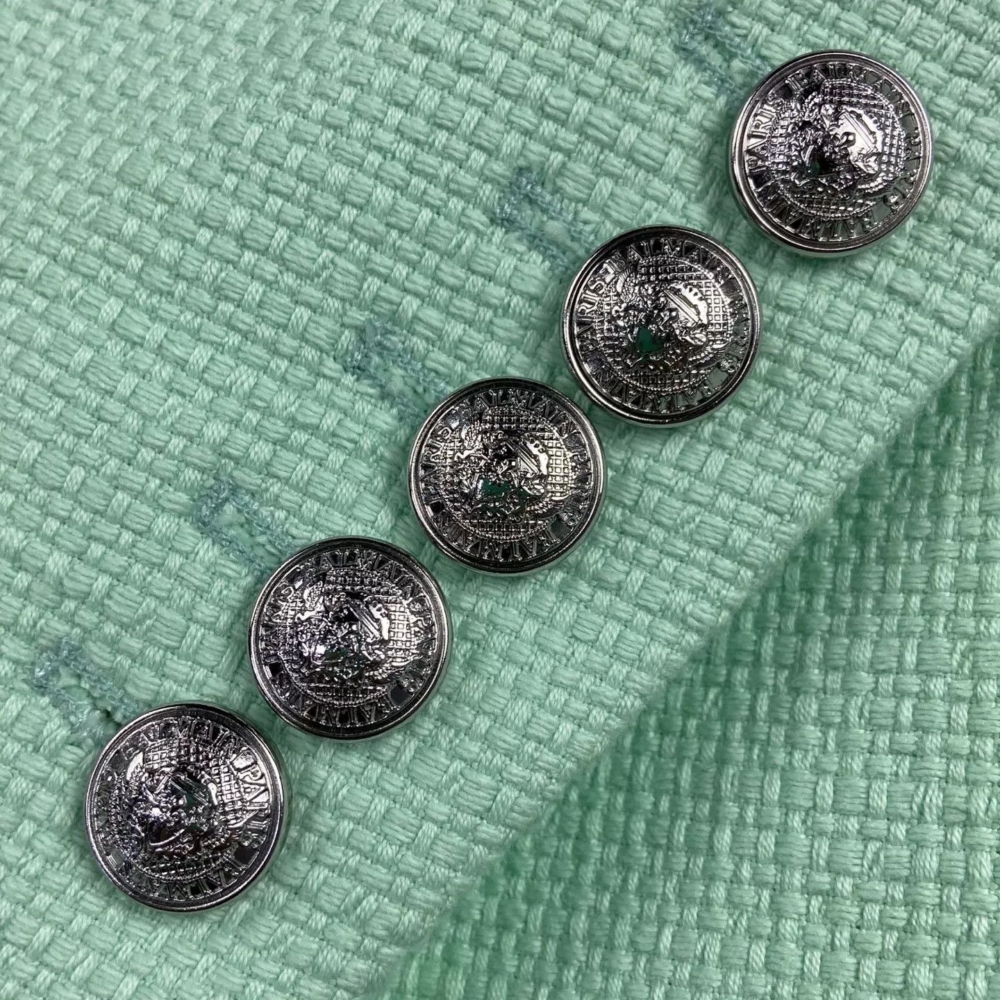 Balmain green double-breasted blazer by balmain Size US S / EU 44-46 / 1 - 3 Thumbnail
