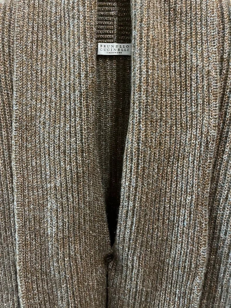 Brunello Cucinelli Brunello Cucinelli Cashmere Gold Cardigan Size US M / EU 48-50 / 2 - 2 Thumbnail