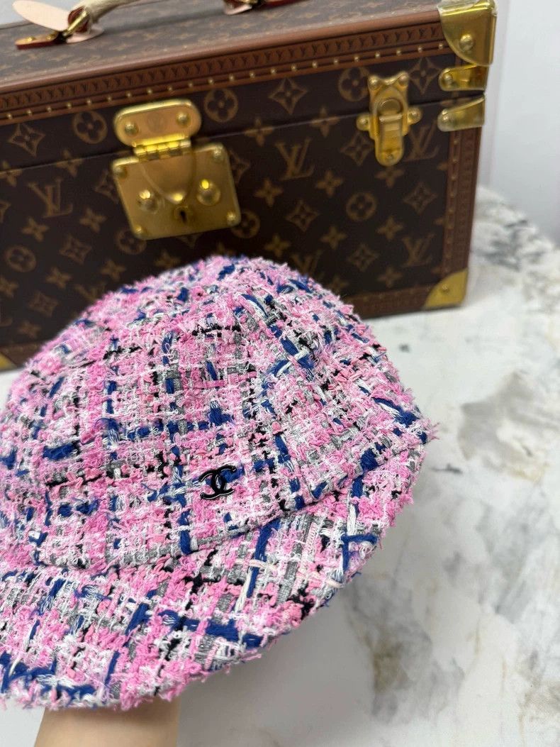Chanel Chanel 23P Pink Tweed Soft Top Hat Size ONE SIZE - 3 Thumbnail