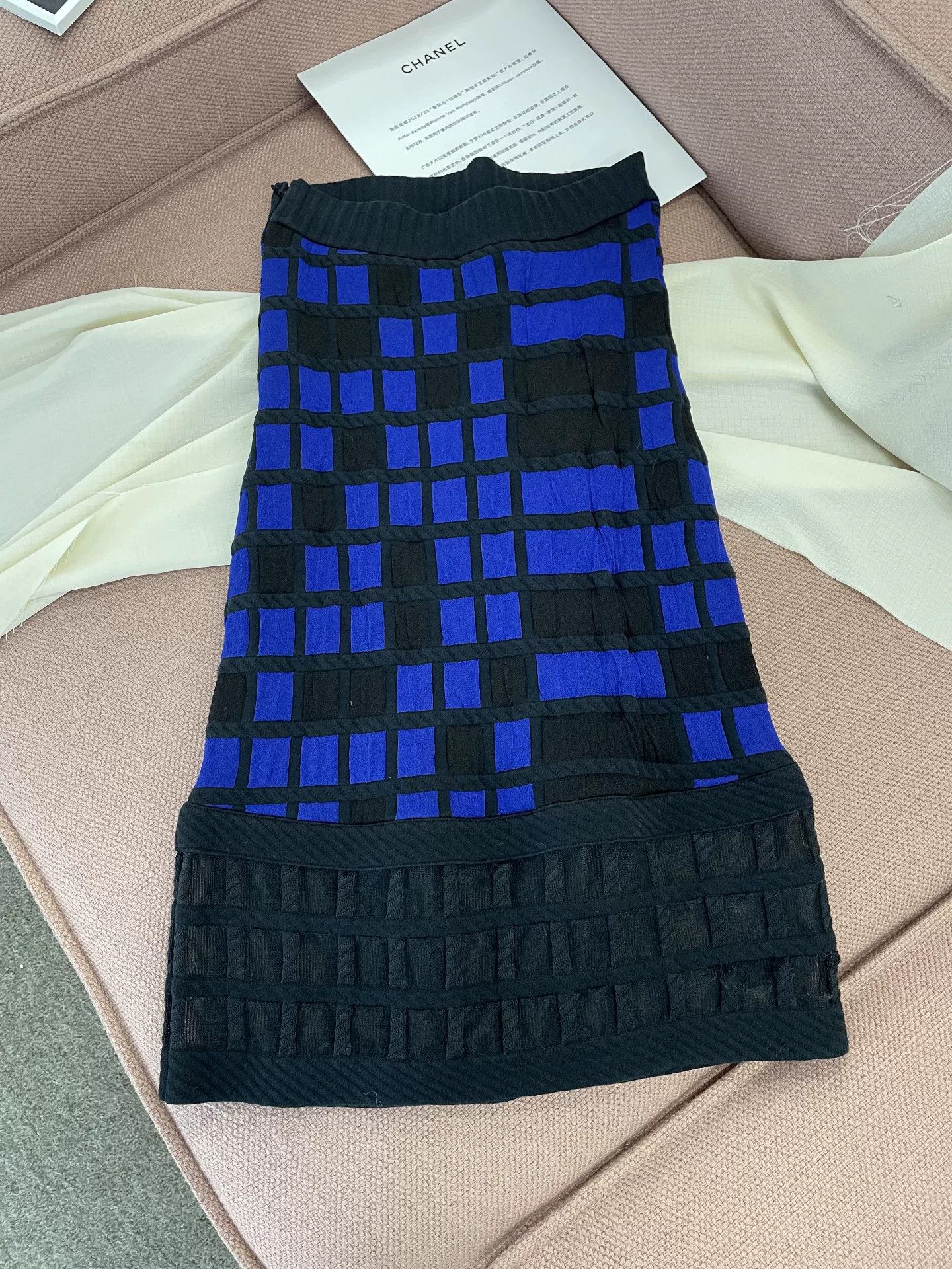 Chanel Chanel Blue Black Plaid Strapless Dress Size US 36 / EU 52 - 4 Thumbnail