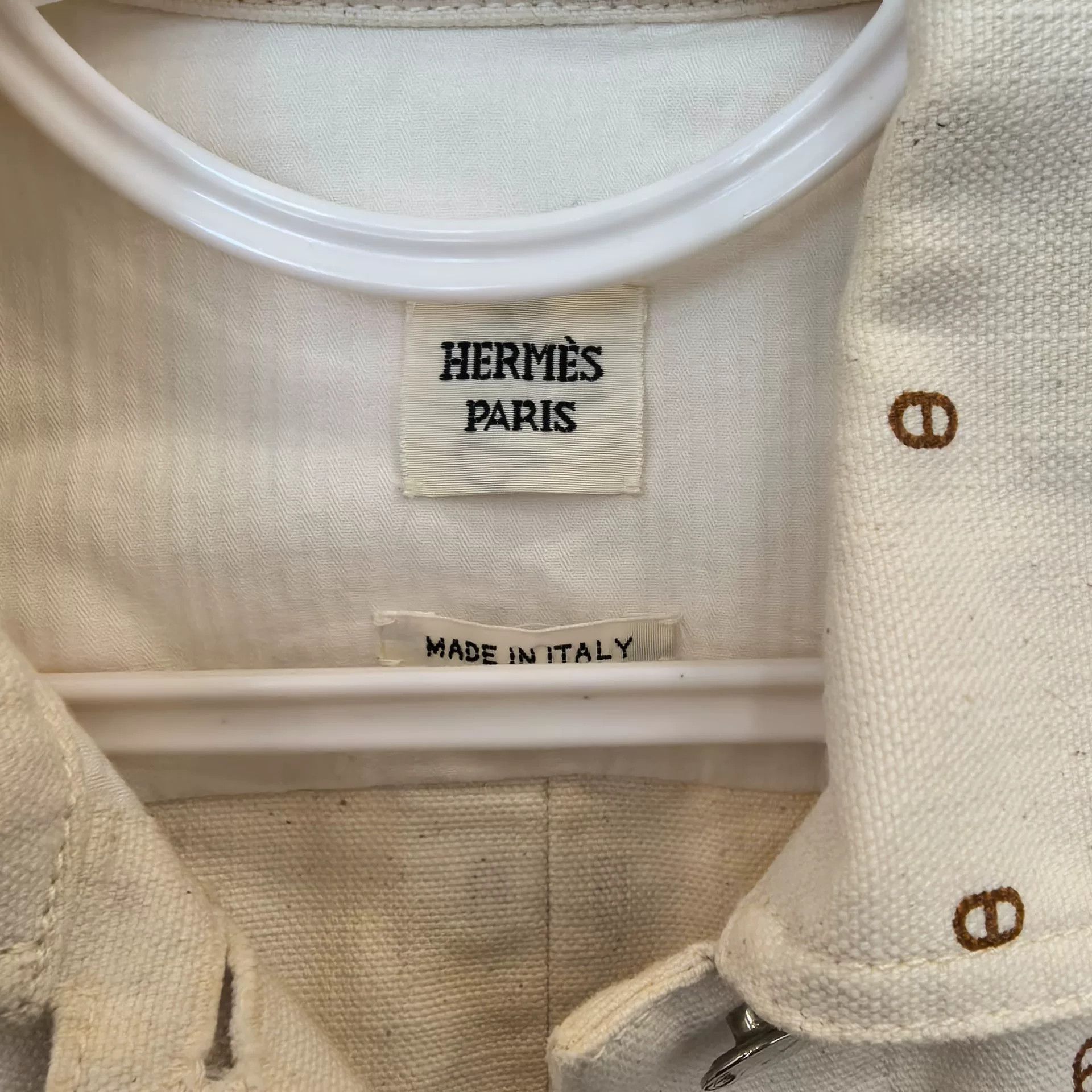 Hermes Hermes White Denim Jacket with Studs Size US S / EU 44-46 / 1 - 3 Thumbnail