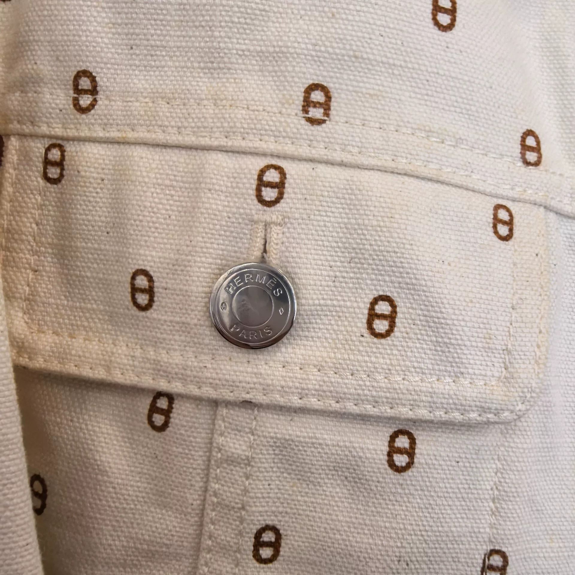 Hermes Hermes White Denim Jacket with Studs Size US S / EU 44-46 / 1 - 2 Thumbnail