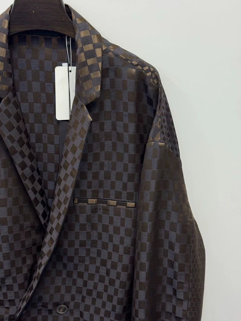 Haider Ackermann Haider Ackermann Checked Chocolate Blazer Size US M / EU 48-50 / 2 - 2 Thumbnail
