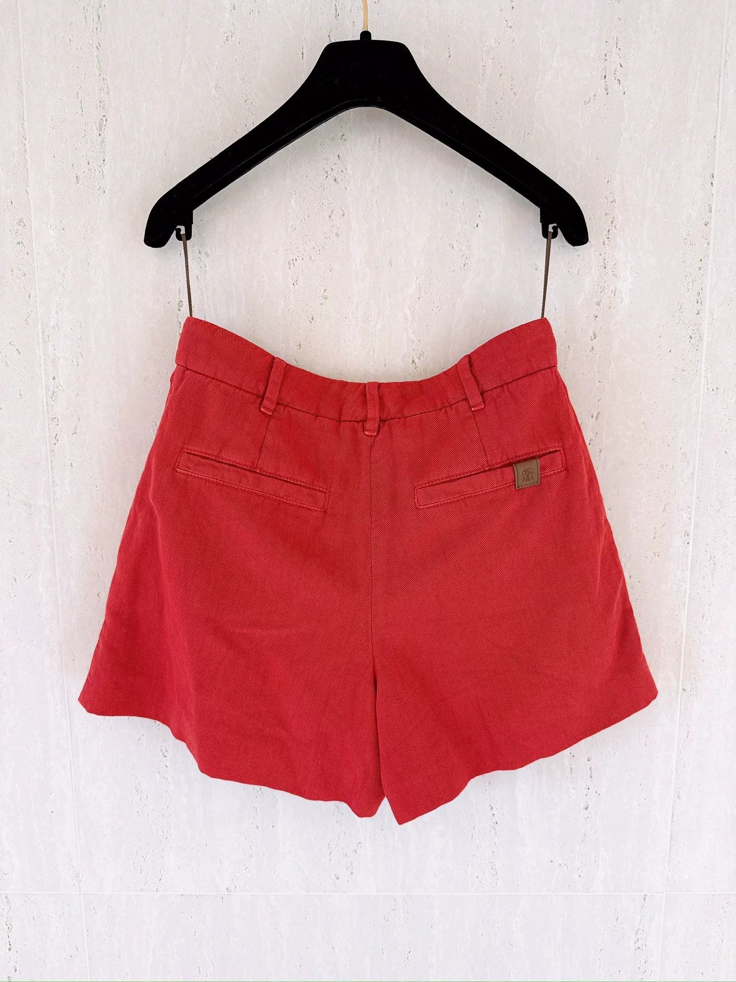 Brunello Cucinelli Brunello Cucinelli Red Cotton-Linen Shorts Size US 38 / EU 54 - 2 Thumbnail