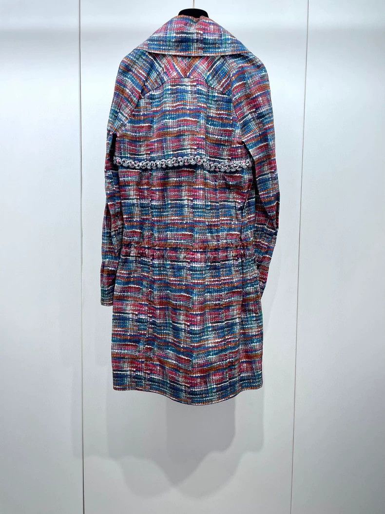 Chanel Chanel Multicolor Double-Breasted Trench Coat Size US XS / EU 42 / 0 - 2 Thumbnail