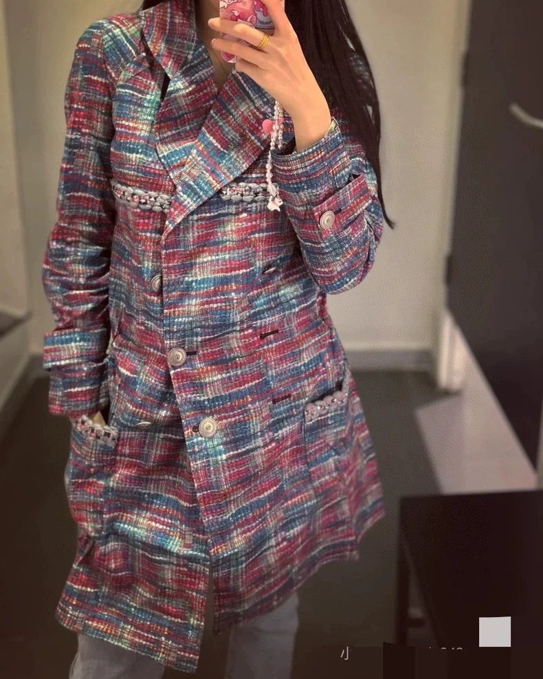 Chanel Chanel Multicolor Double-Breasted Trench Coat Size US XS / EU 42 / 0 - 8 Thumbnail