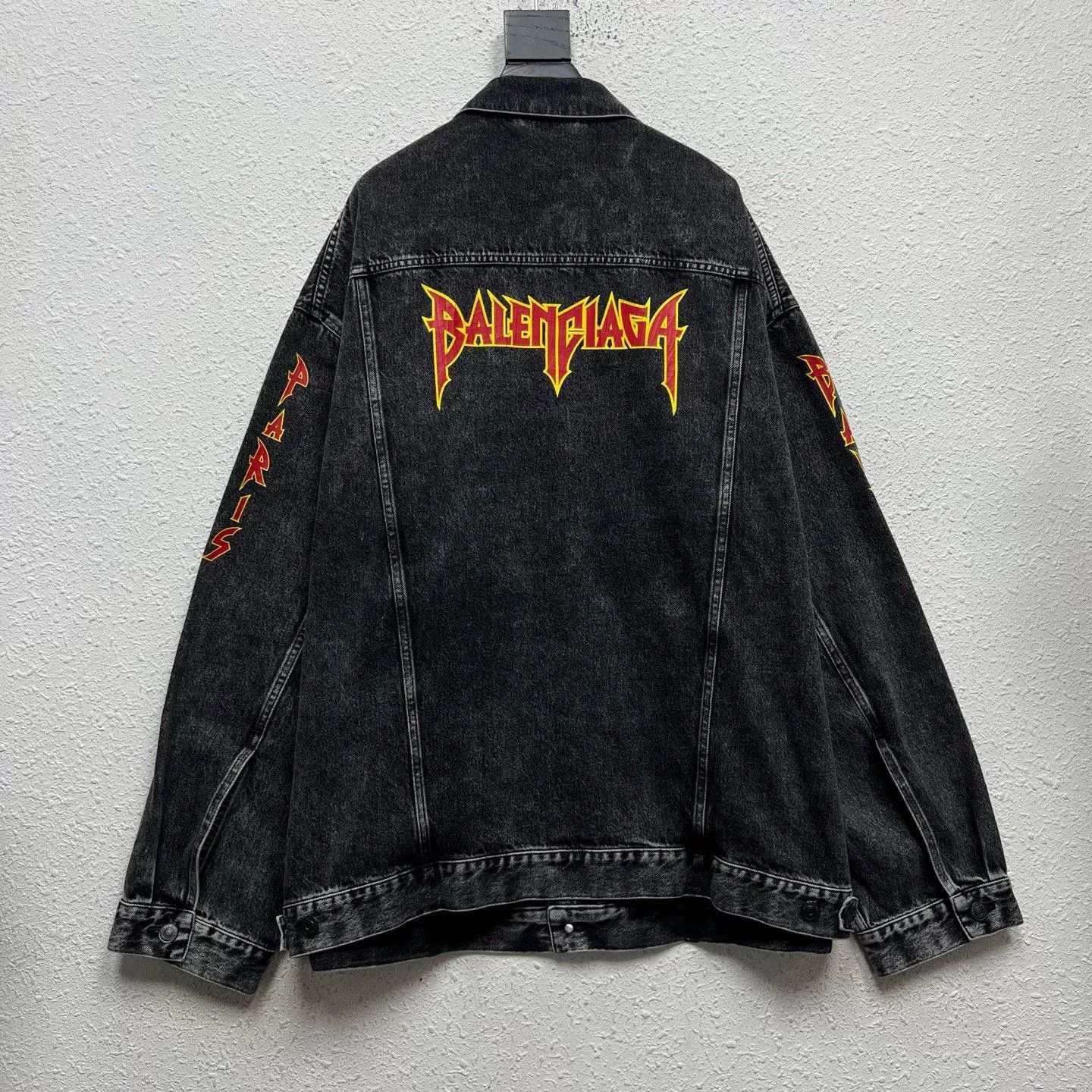Balenciaga Balenciaga Flame Logo Denim Jacket Size US XS / EU 42 / 0 - 2 Thumbnail