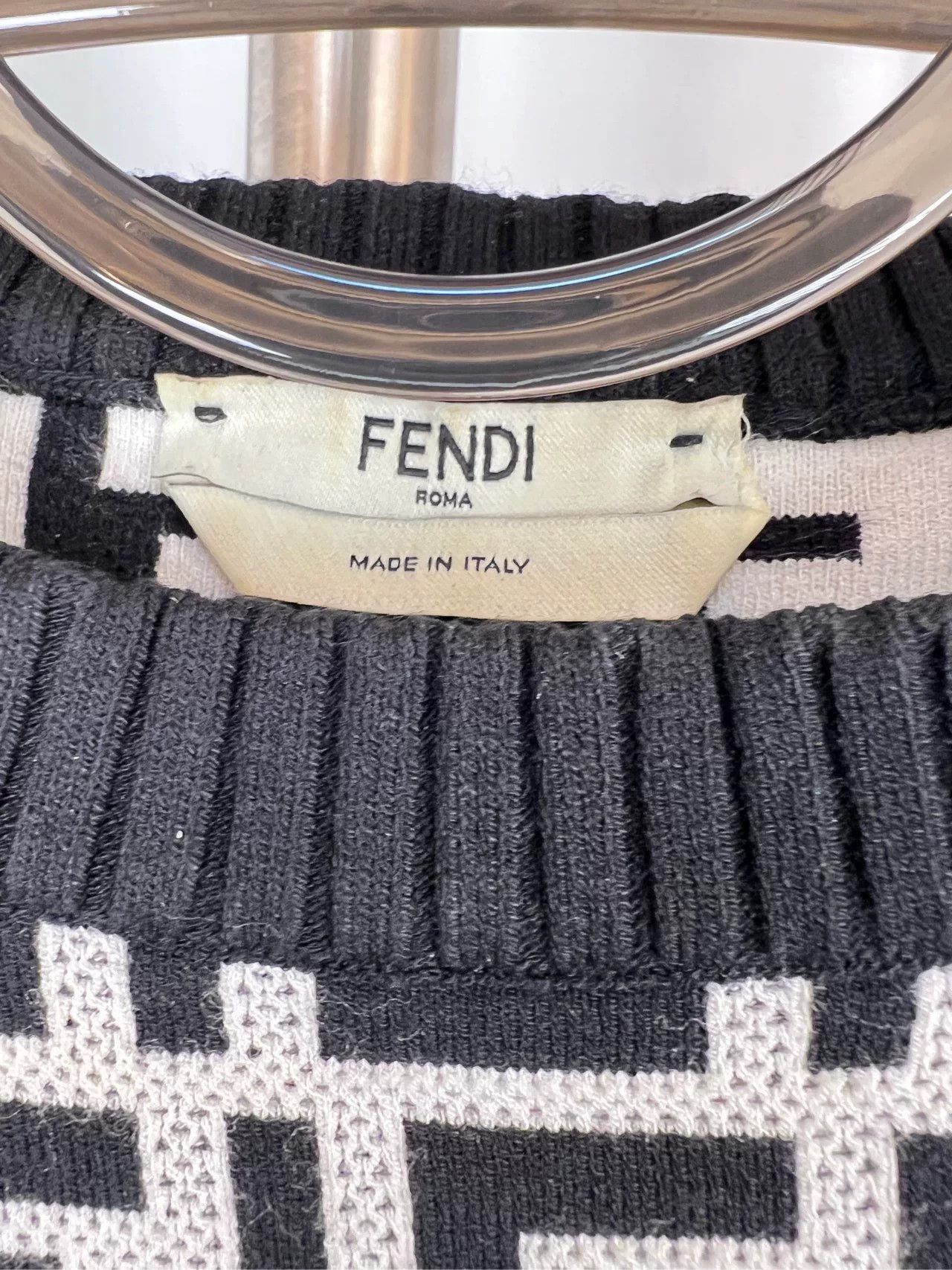 Fendi FENDI Monogram Print Cotton Sweater Size US XS / EU 42 / 0 - 3 Thumbnail