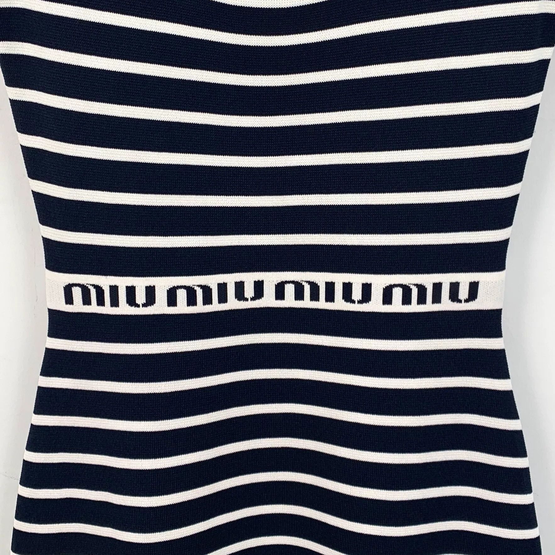 Miu Miu miu miu striped knit short sleeve dress Size US 38 / EU 54 - 4 Thumbnail