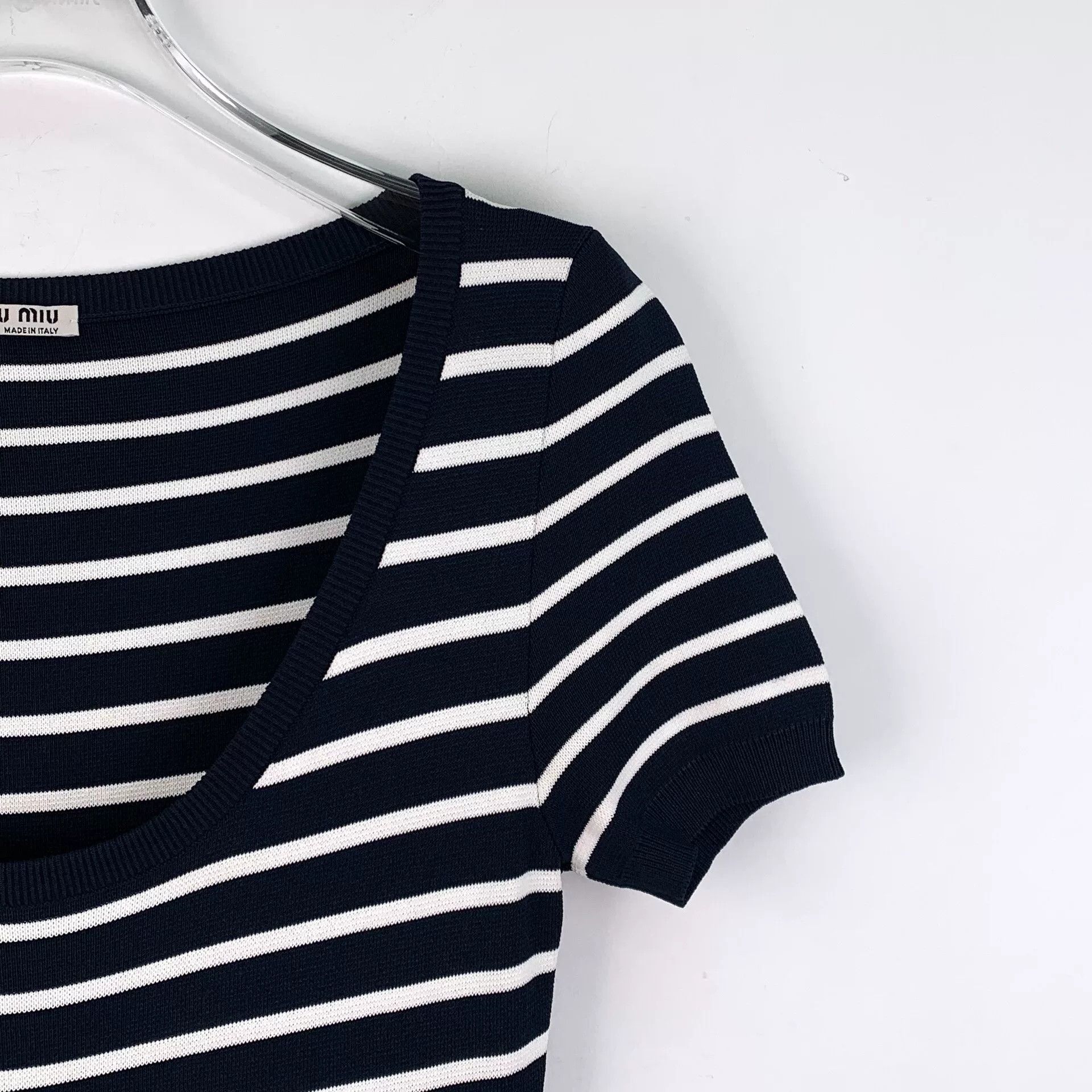 Miu Miu miu miu striped knit short sleeve dress Size US 38 / EU 54 - 3 Thumbnail