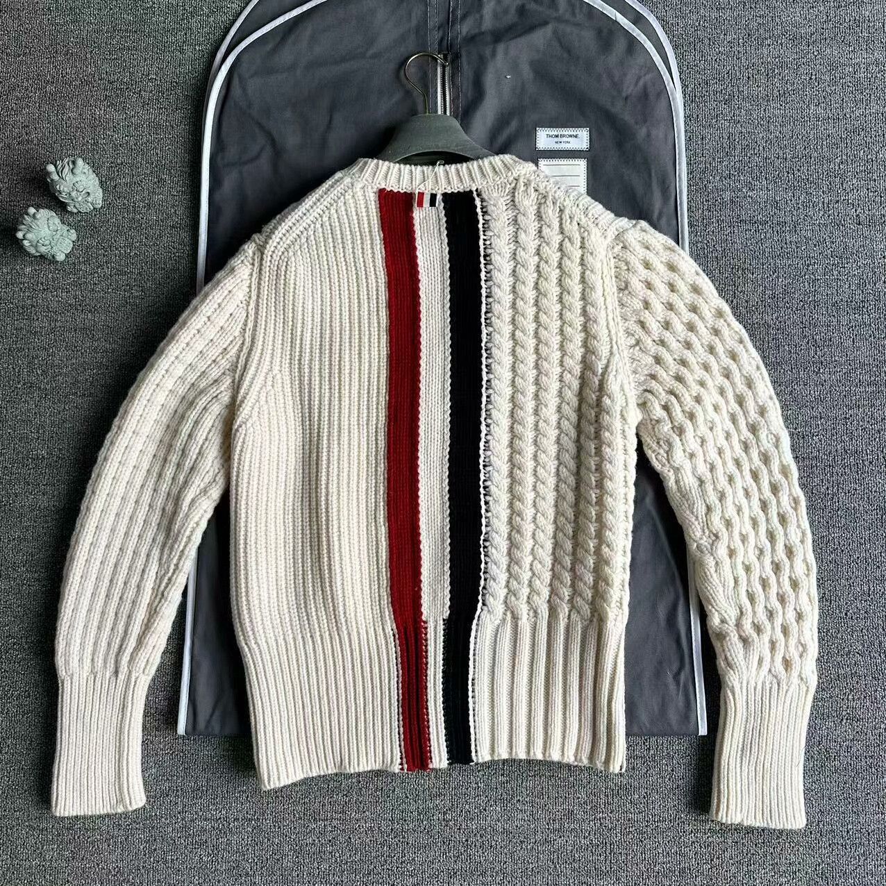 Thom Browne thom browne beige wool sweater with tags Size US M / EU 48-50 / 2 - 2 Thumbnail