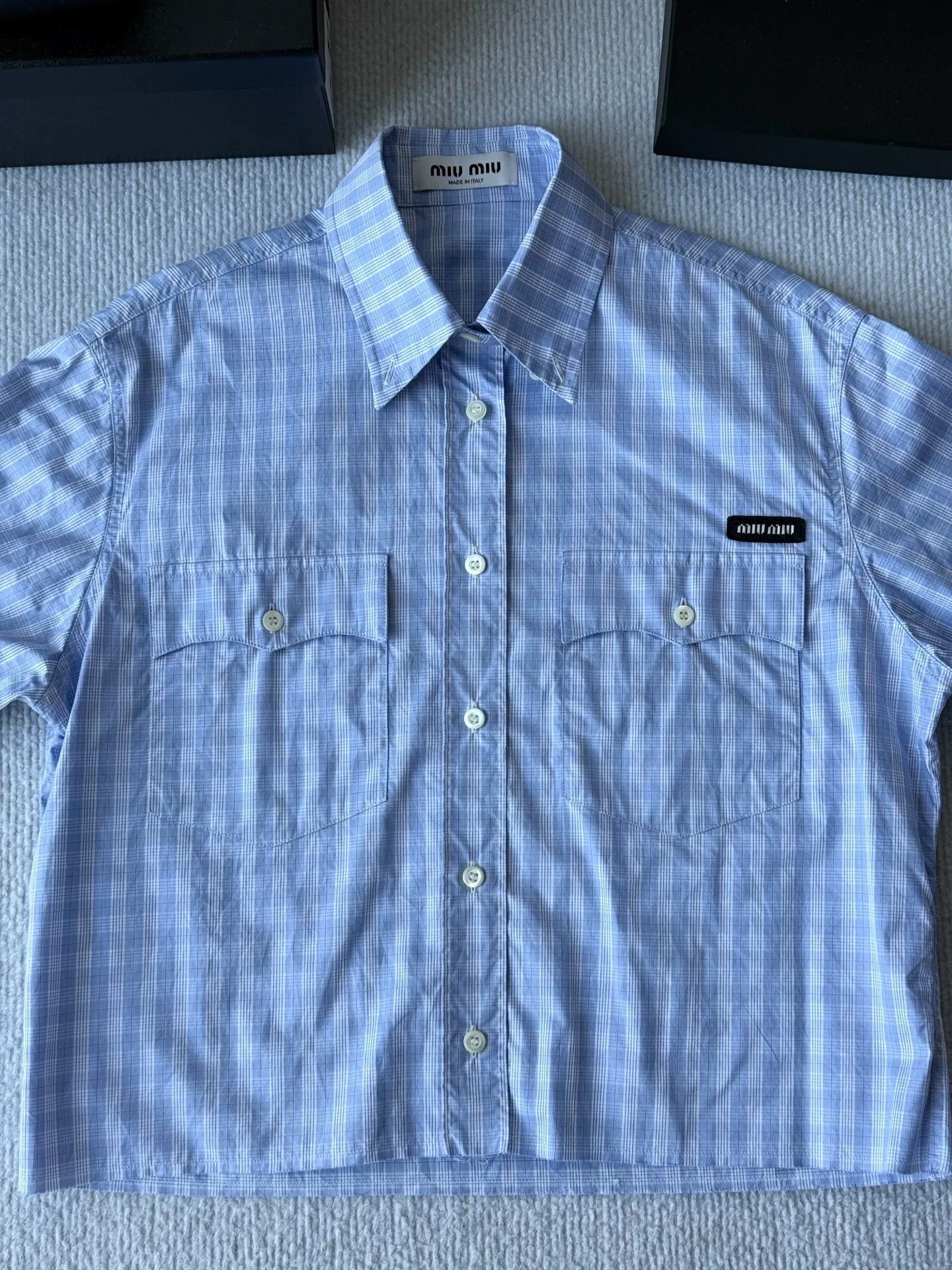 Miu Miu miu miu blue and white checked shirt Size US S / EU 44-46 / 1 - 2 Thumbnail
