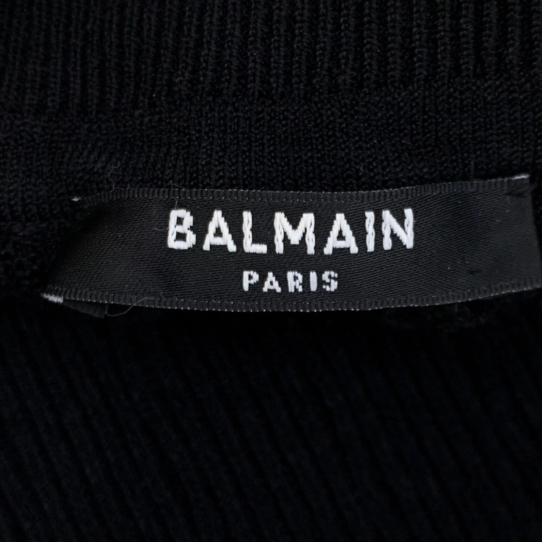 Balmain black short-sleeve knitted dress with buttons Size M / US 6-8 / IT 42-44 - 7 Thumbnail