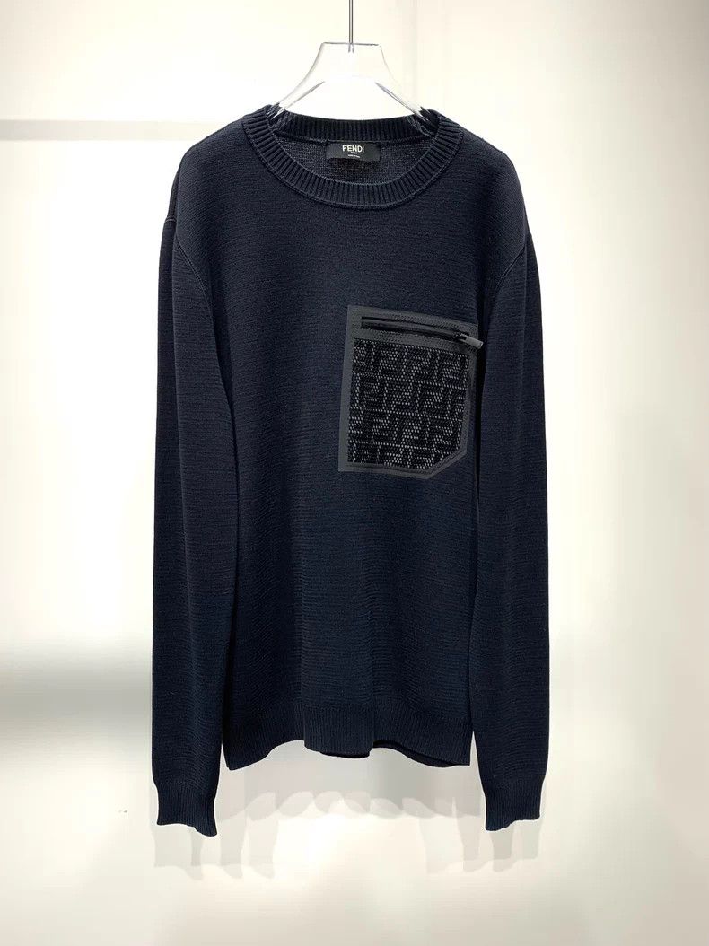Fendi FENDI Pocket Detail Long Sleeve Sweater Size US L / EU 52-54 / 3 - 3 Thumbnail