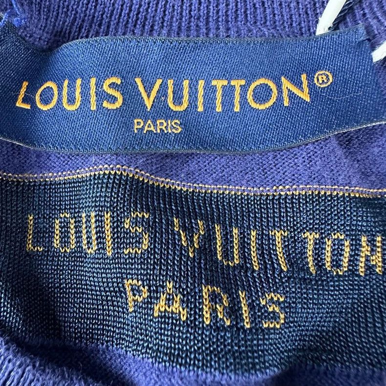 Louis Vuitton Louis Vuitton Blue Logo Knit Short Sleeve Size US S / EU 44-46 / 1 - 3 Thumbnail