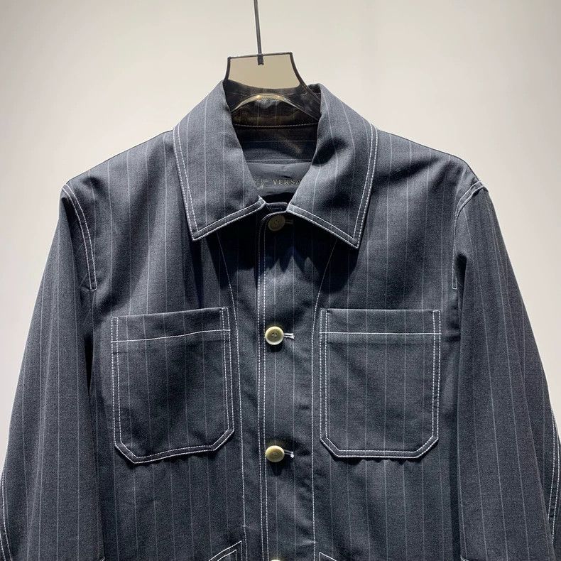 Versace Versace Vertical Stripe Cargo Jacket Size US XL / EU 56 / 4 - 3 Thumbnail