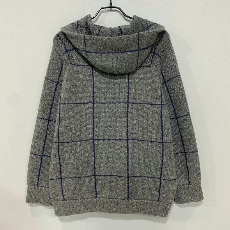 Brunello Cucinelli Gray Plaid Cashmere Zip Jacket Size US XS / EU 42 / 0 - 2 Thumbnail