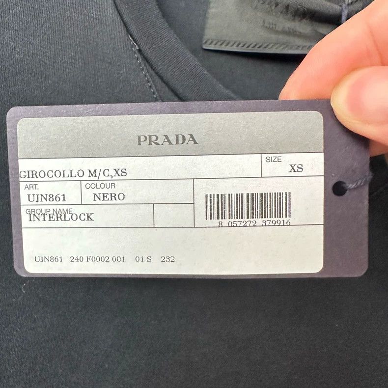 Prada Prada Black Triangle Logo Short Sleeve Tee Size US XS / EU 42 / 0 - 3 Thumbnail