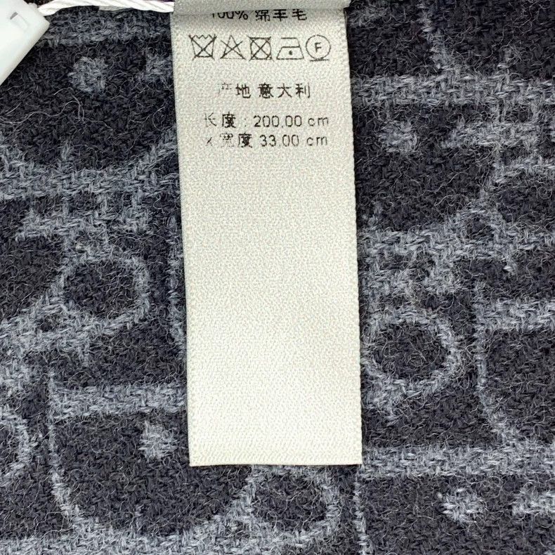 Dior Dior Oblique Gray Logo Wool Scarf Size ONE SIZE - 8 Thumbnail