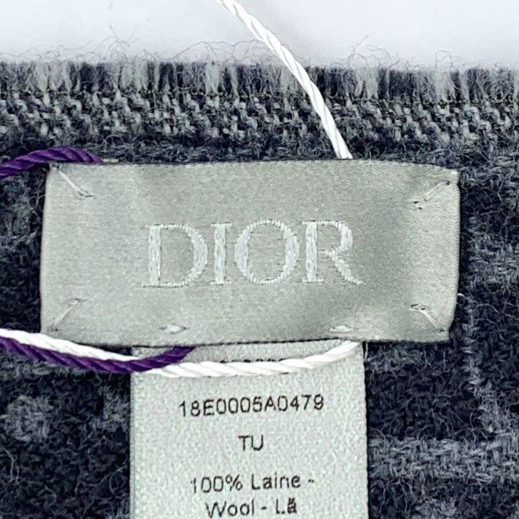 Dior Dior Oblique Gray Logo Wool Scarf Size ONE SIZE - 6 Thumbnail