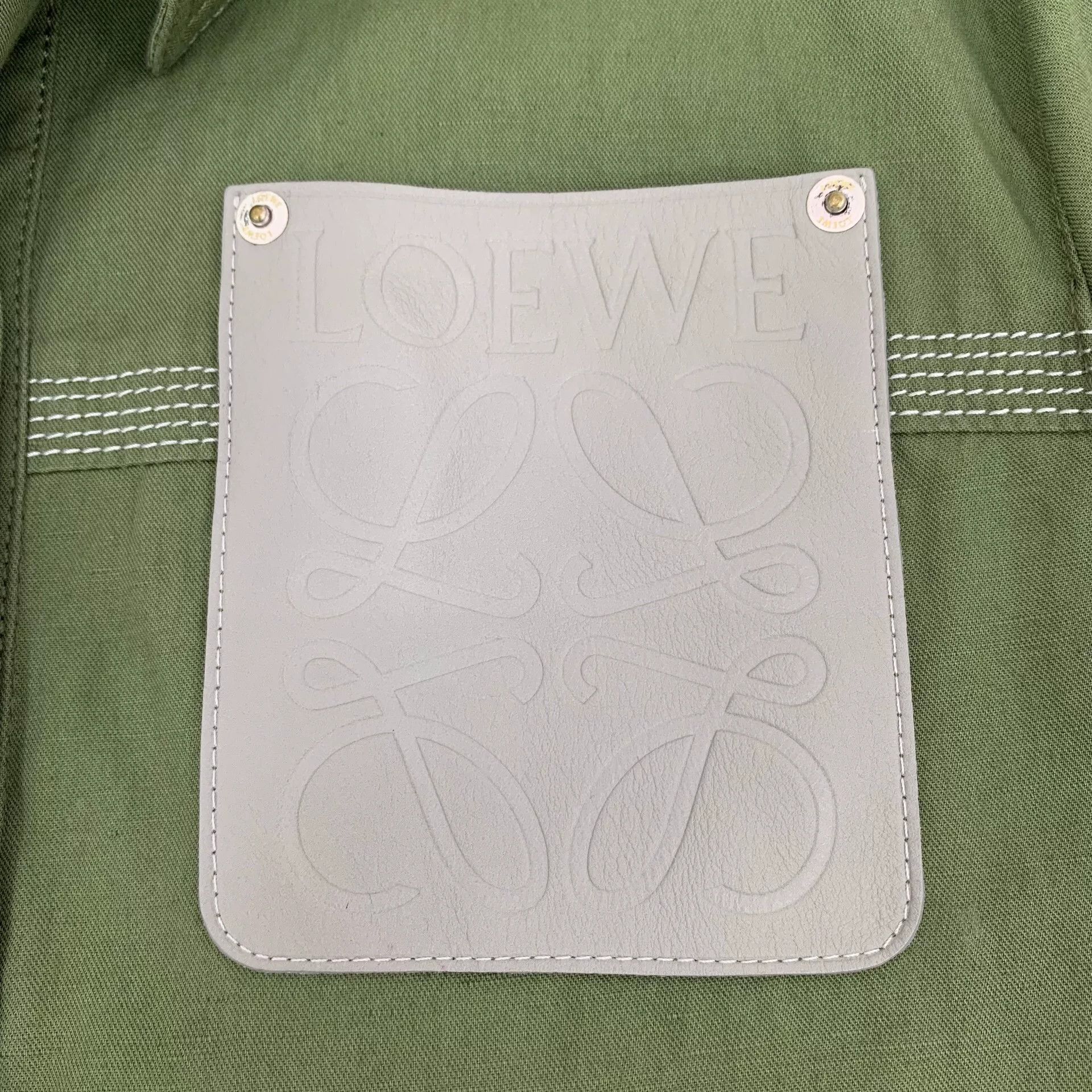 Loewe Loewe Green Logo Cotton Long Sleeve Jacket Size US S / EU 44-46 / 1 - 5 Thumbnail